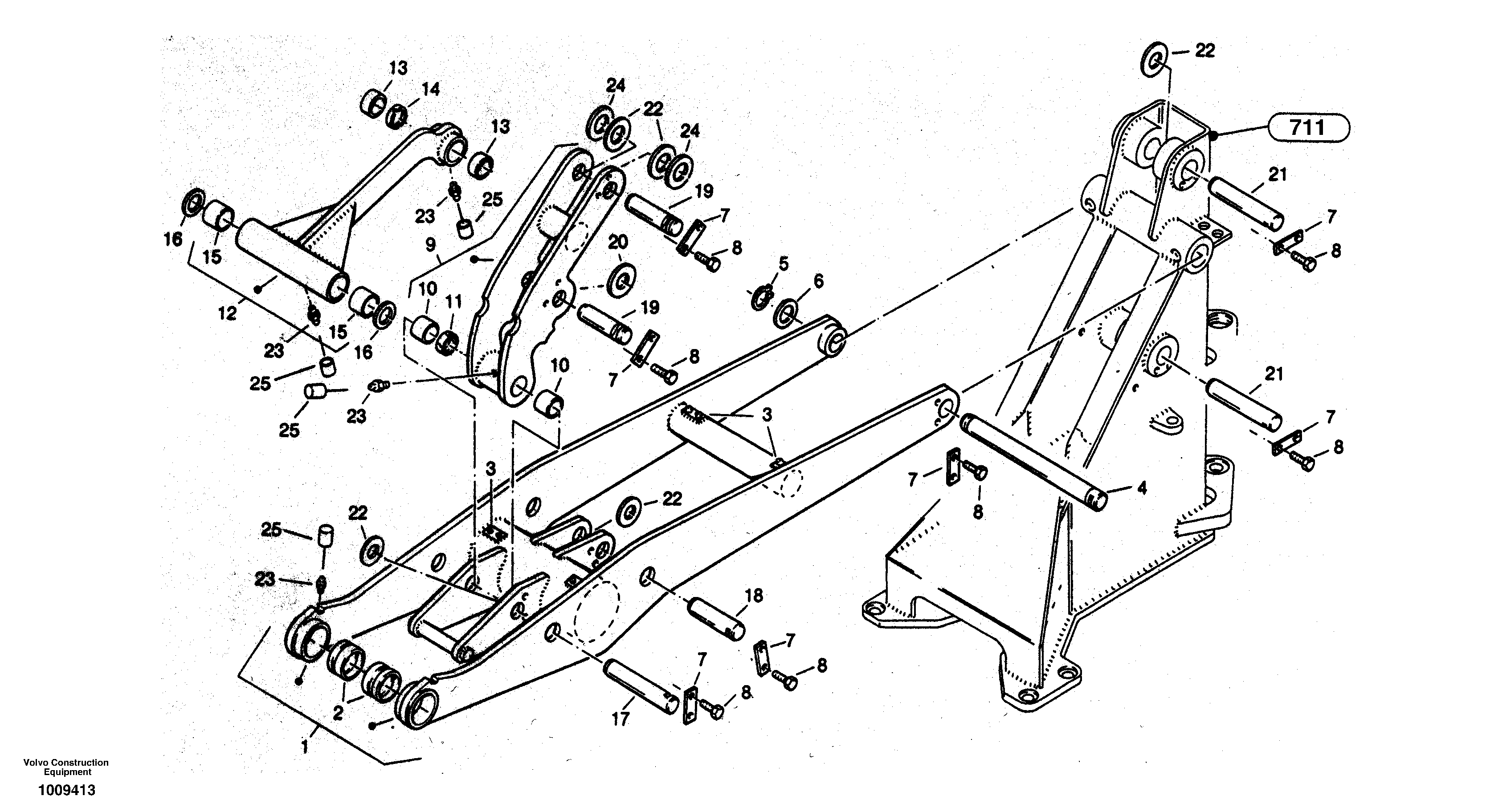 Схема запчастей Volvo ZL302C SER NO 2404001 - - 45168 Lift frame 