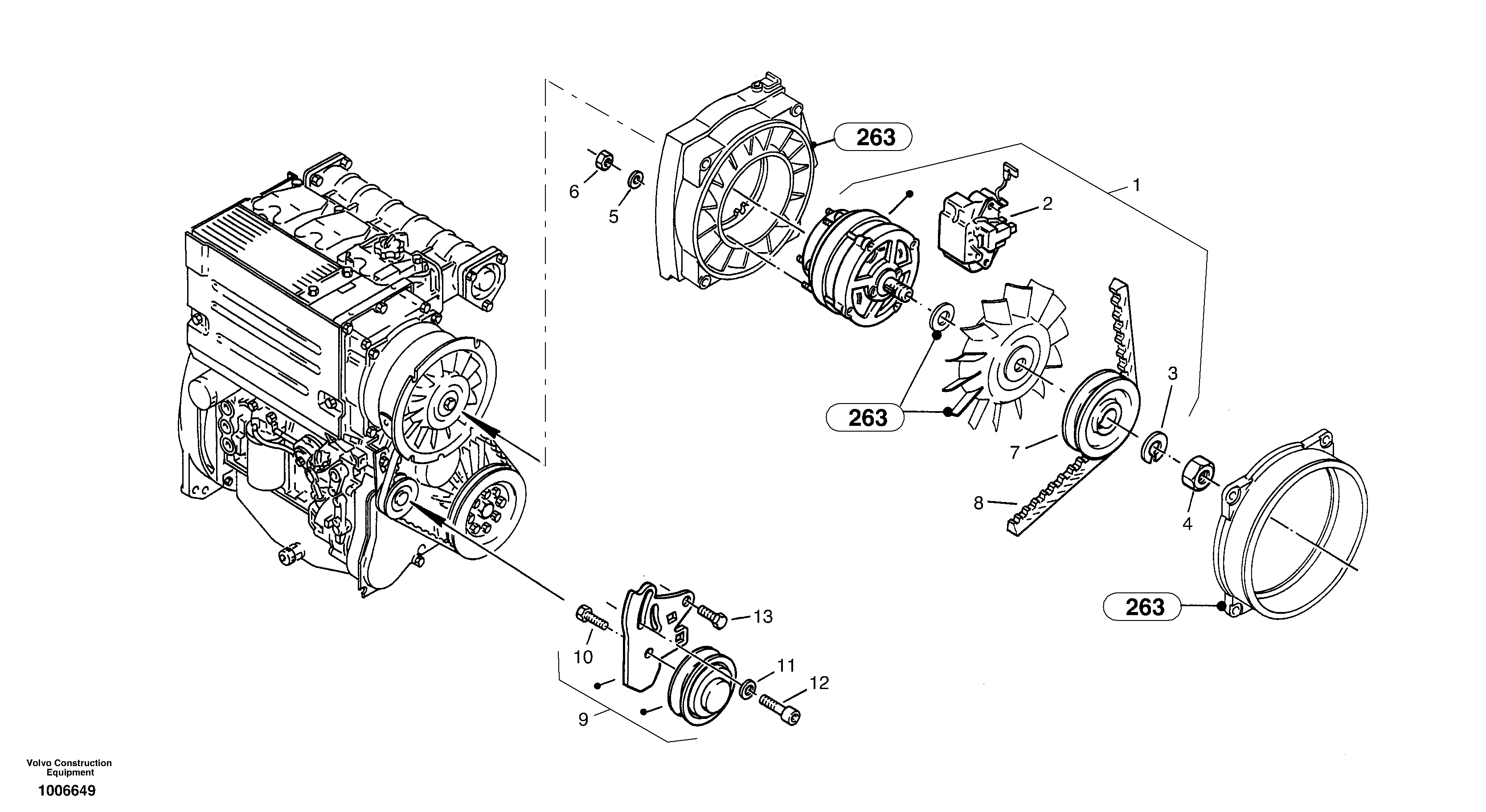 Схема запчастей Volvo ZL402C SER NO 6006001 - - 988 Alternator 