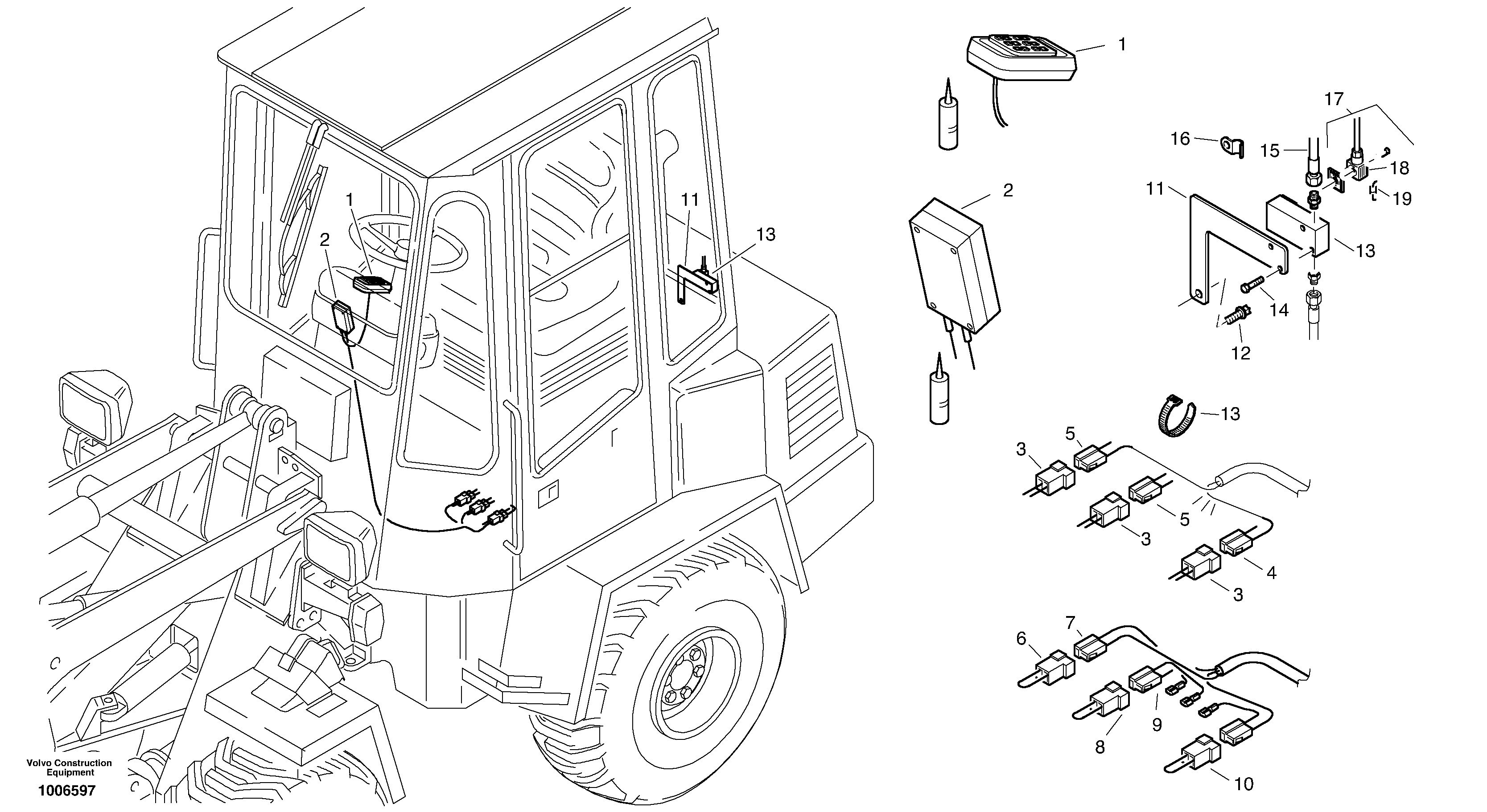 Схема запчастей Volvo ZL402C SER NO 6006001 - - 1083 Antitheft system 