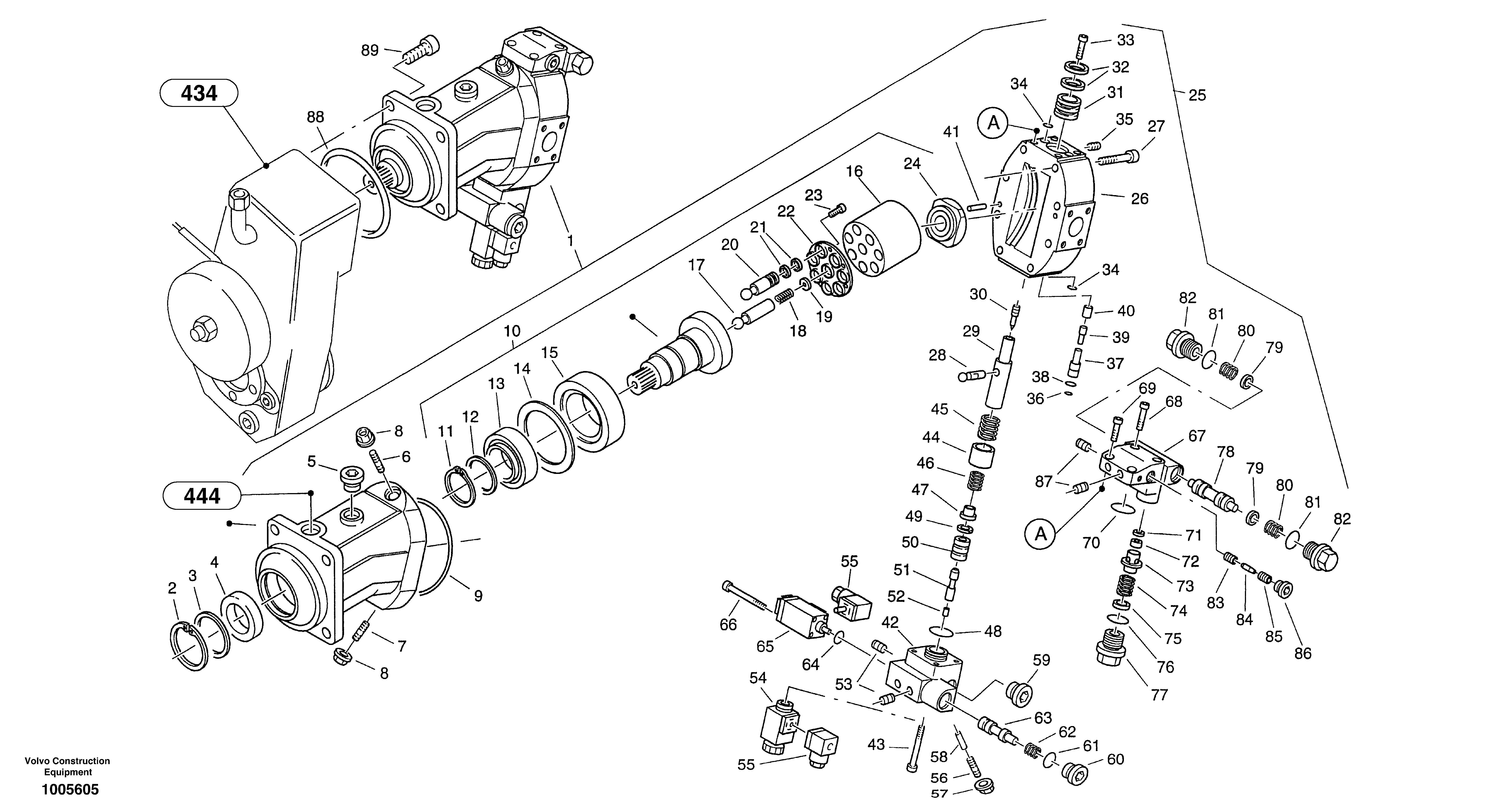 Схема запчастей Volvo ZL402C SER NO 6006001 - - 98830 Variable displacement motor 