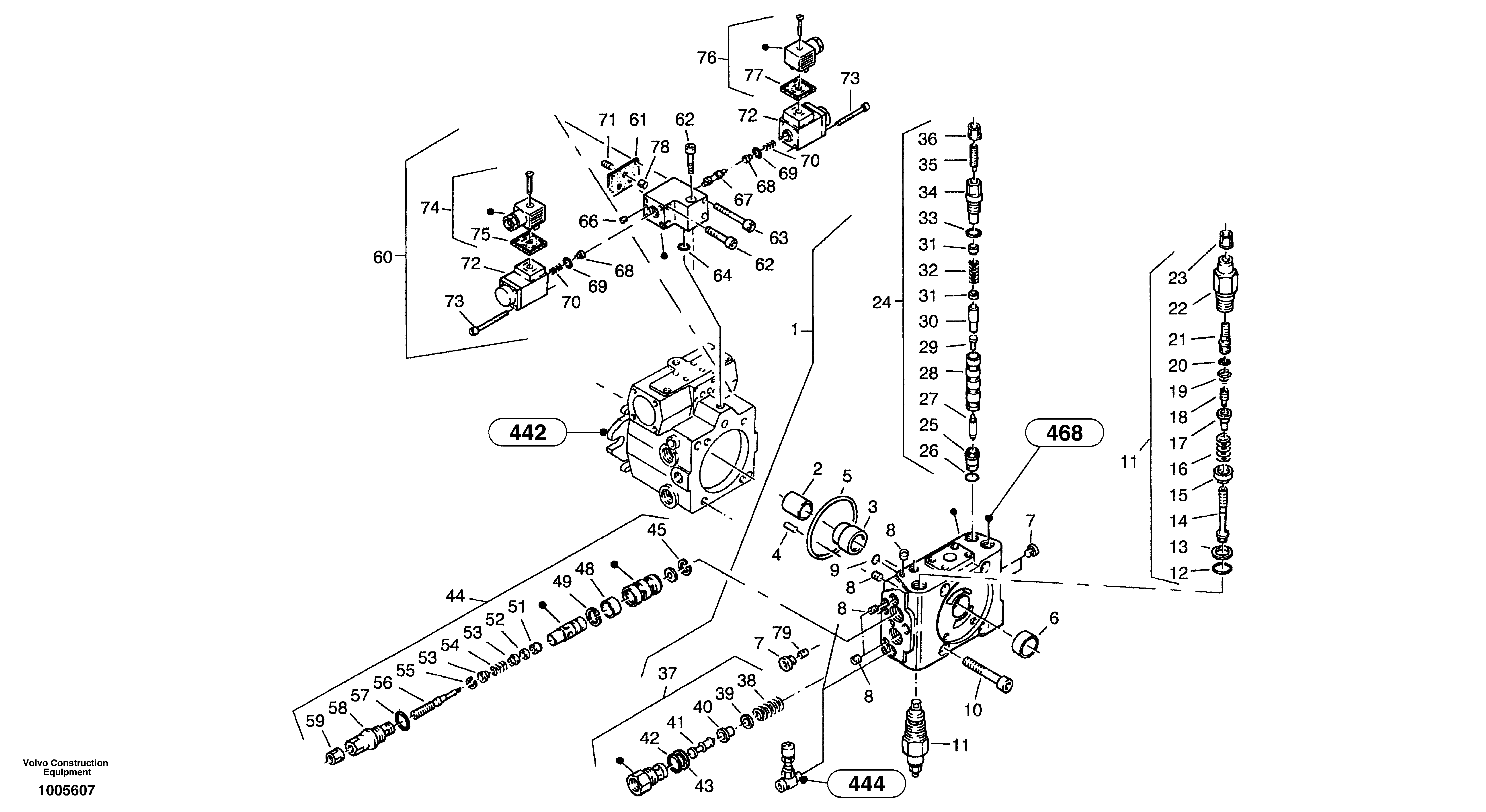 Схема запчастей Volvo ZL402C SER NO 6006001 - - 106616 Valves - Variable displacement pump 