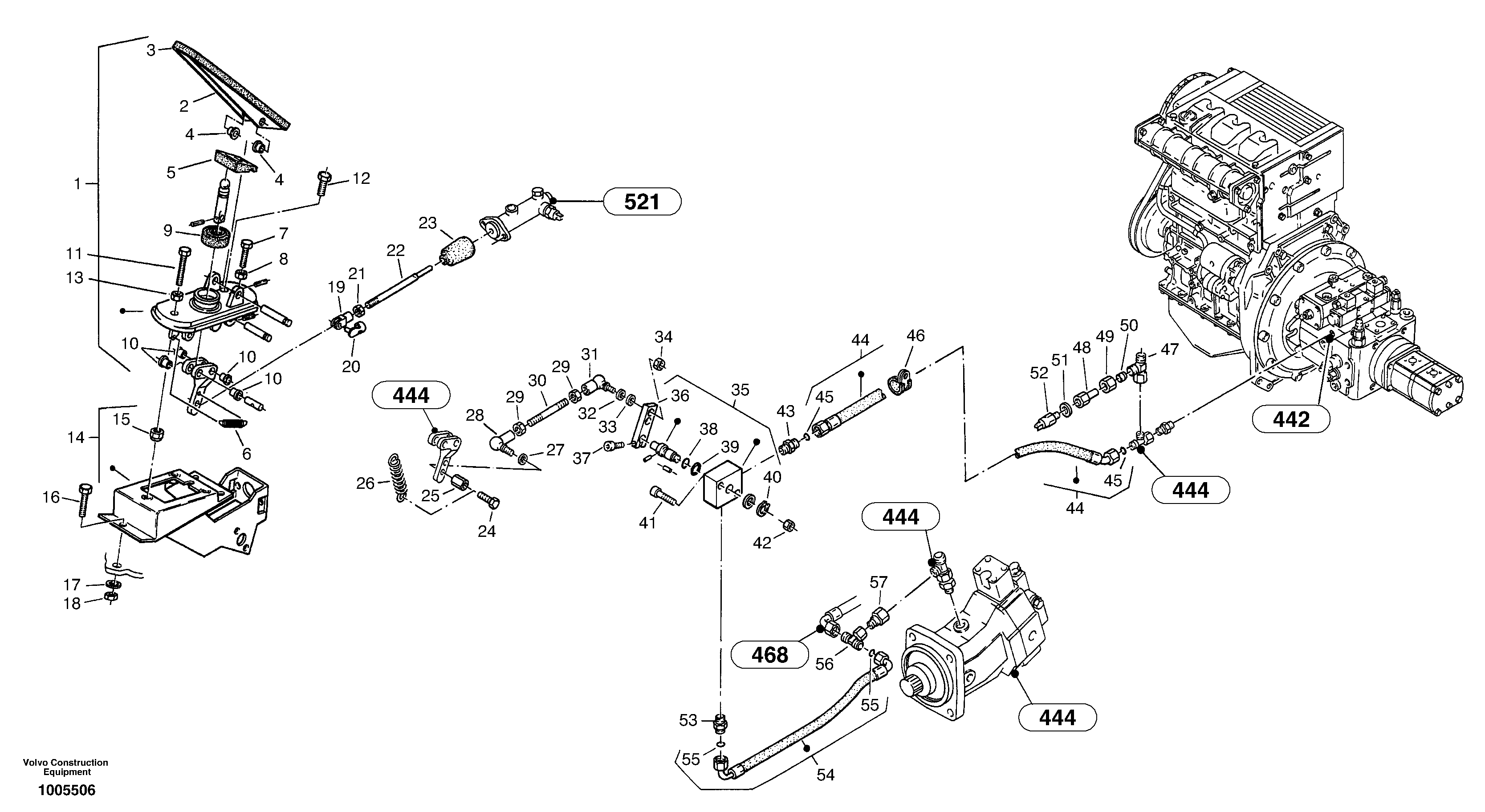 Схема запчастей Volvo ZL402C SER NO 6006001 - - 83923 Inch control 