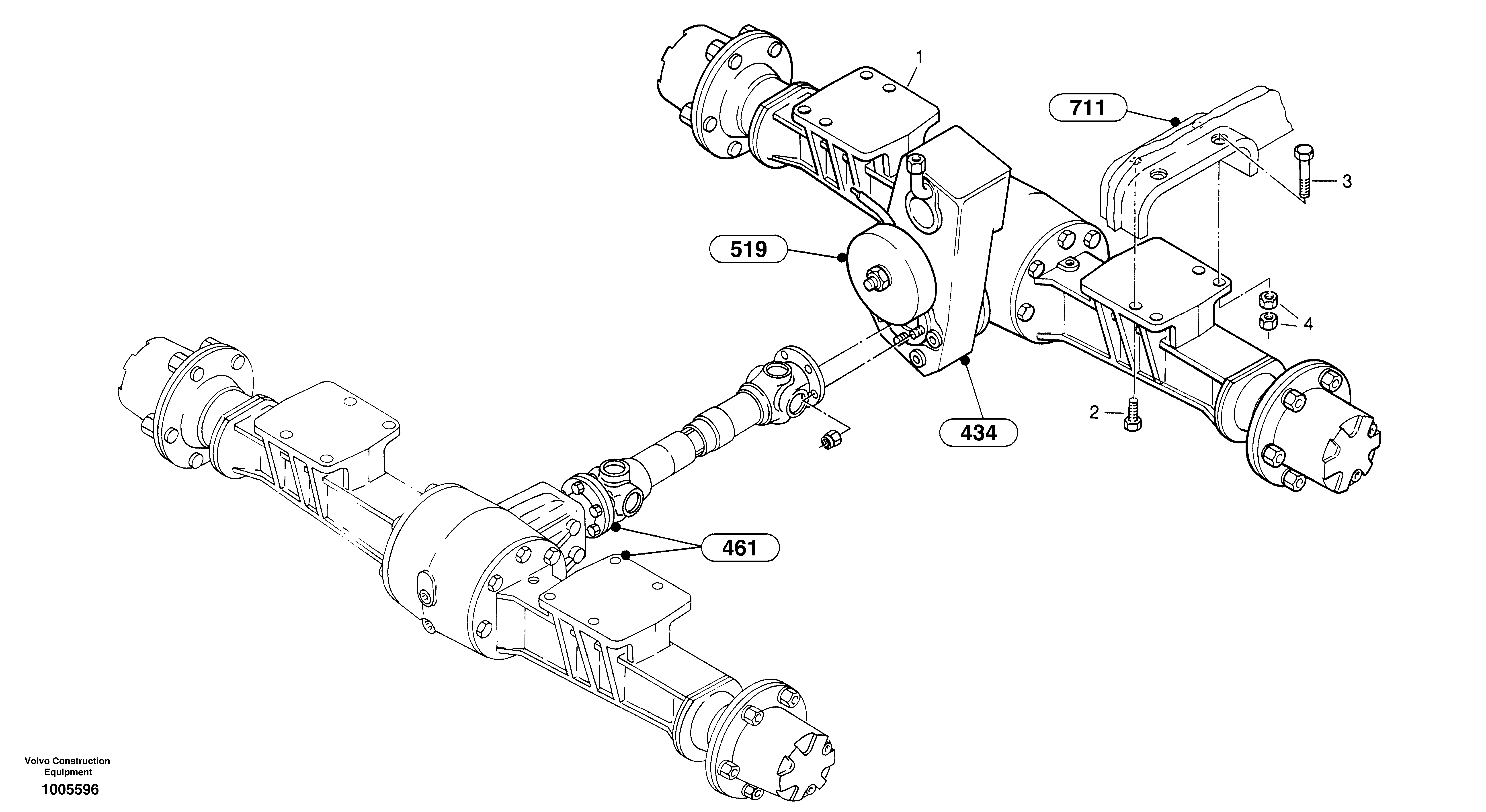 Схема запчастей Volvo ZL402C SER NO 6006001 - - 395 Assembly - rear axle 