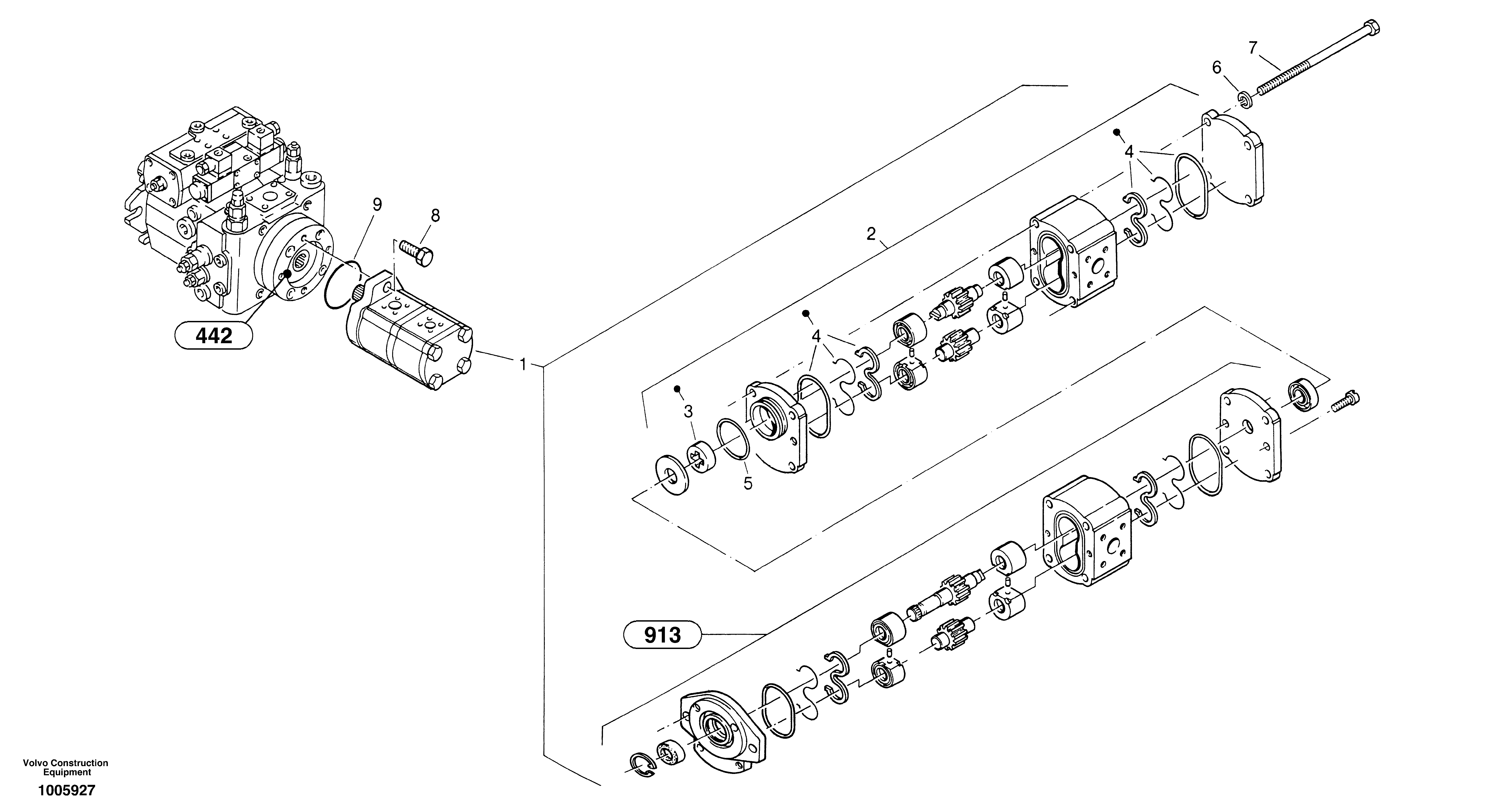 Схема запчастей Volvo ZL402C SER NO 6006001 - - 101121 Гидронасос рулевой 