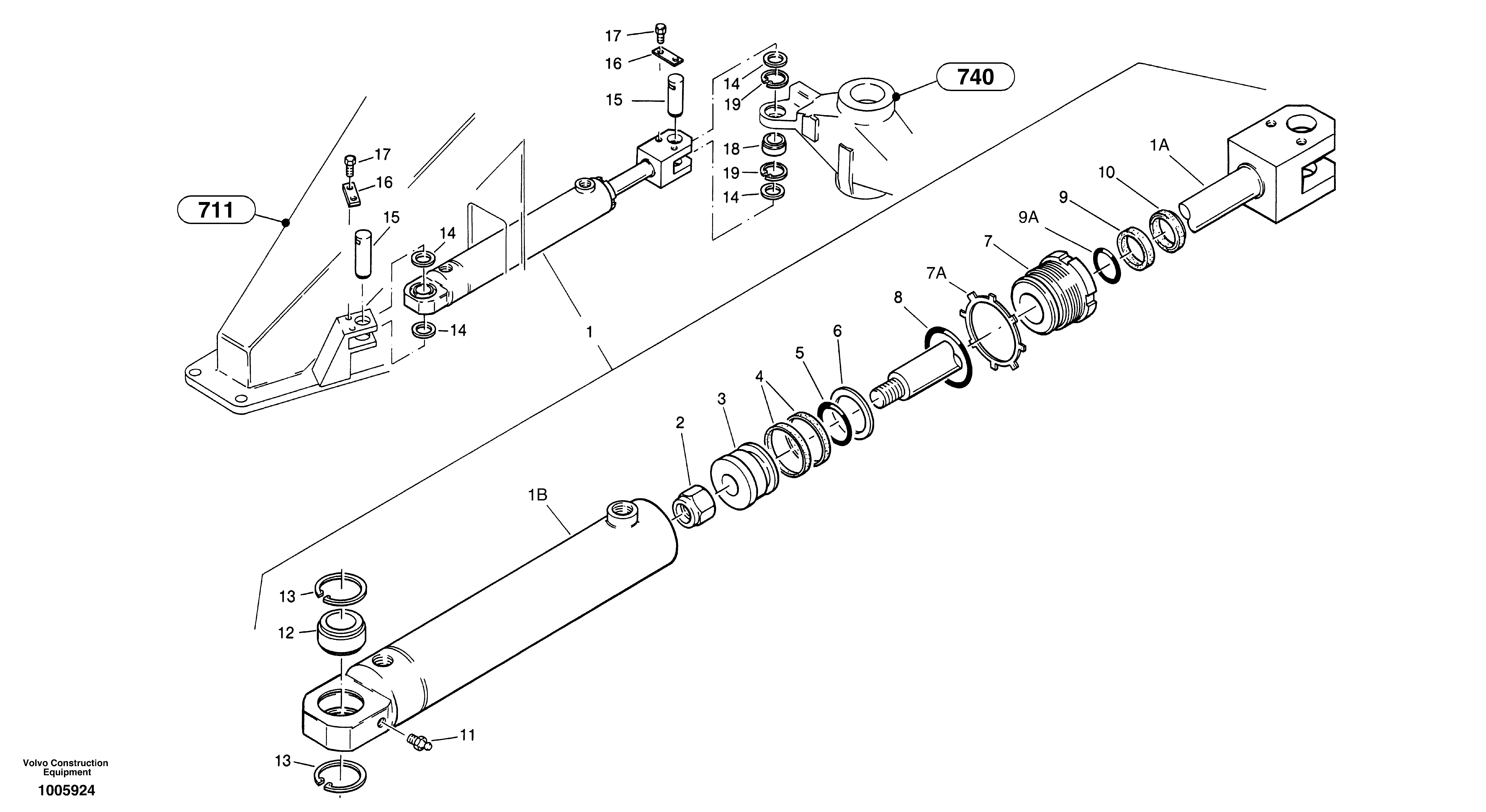 Схема запчастей Volvo ZL402C SER NO 6006001 - - 415 Гидроцилиндр рулевой 