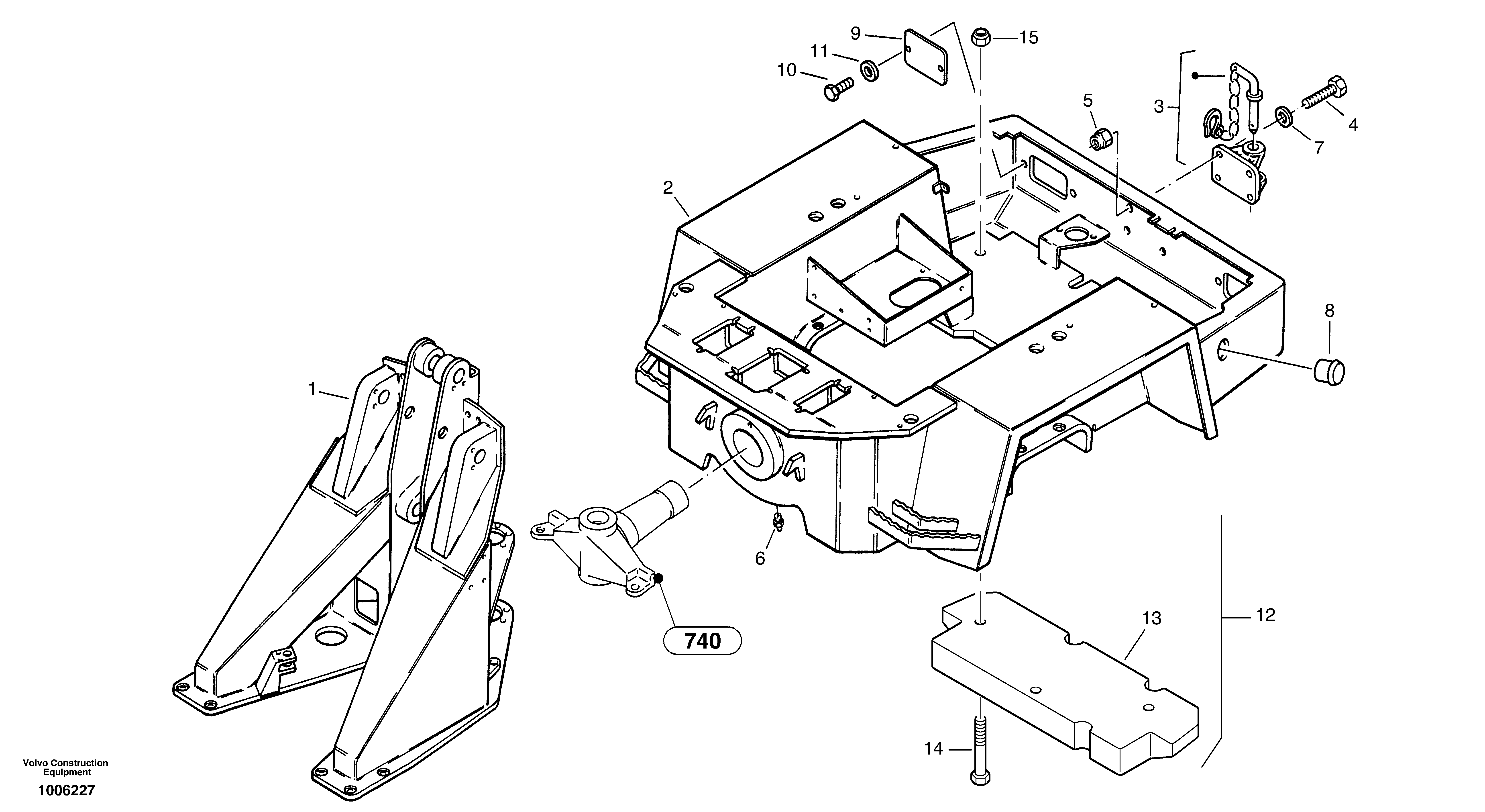 Схема запчастей Volvo ZL402C SER NO 6006001 - - 820 Frame 