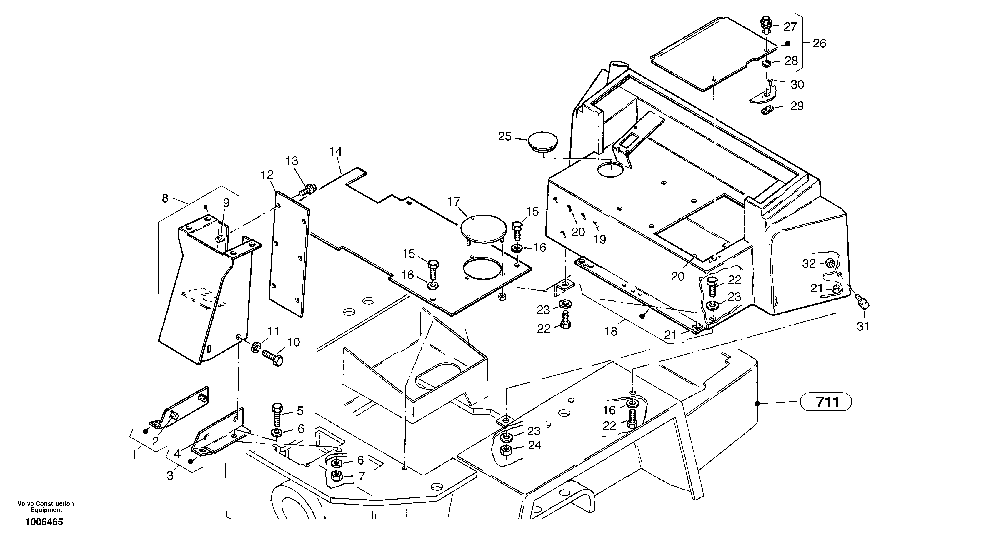 Схема запчастей Volvo ZL402C SER NO 6006001 - - 31609 Floor panels and cover plates 