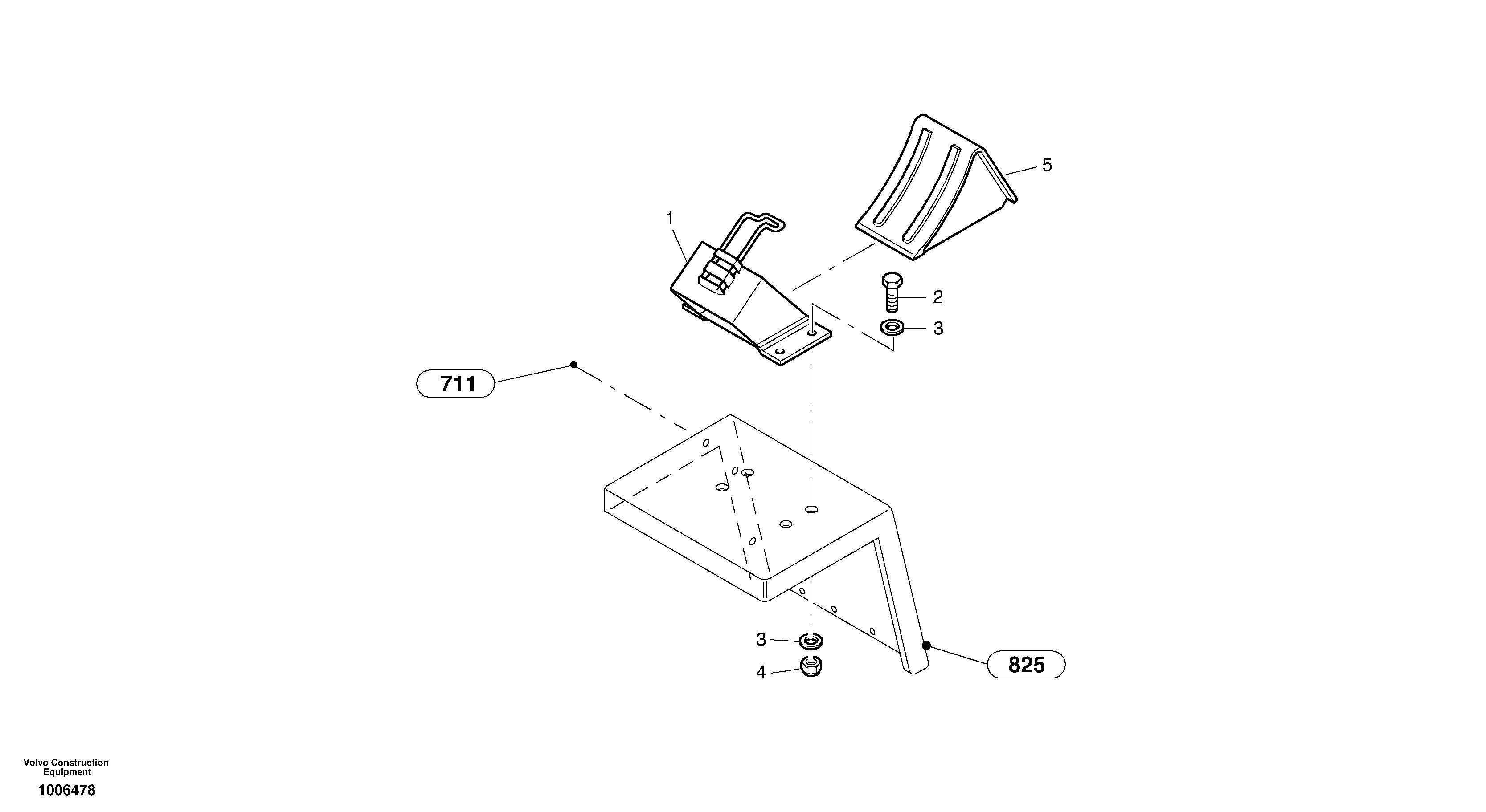 Схема запчастей Volvo ZL402C SER NO 6006001 - - 857 Stop block for wheel 