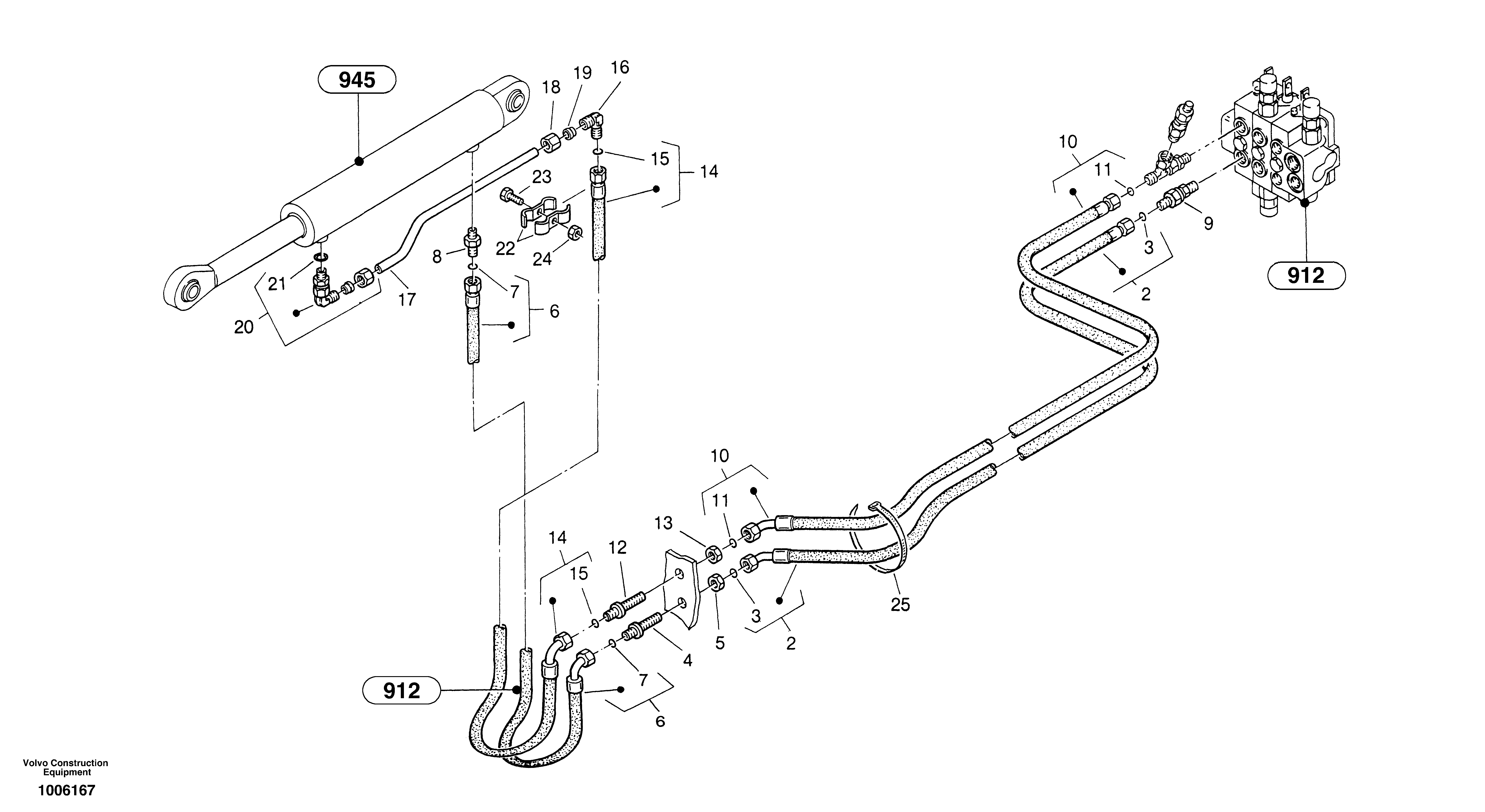 Схема запчастей Volvo ZL402C SER NO 6006001 - - 61528 Hydraulic lines - lift hydraulic 