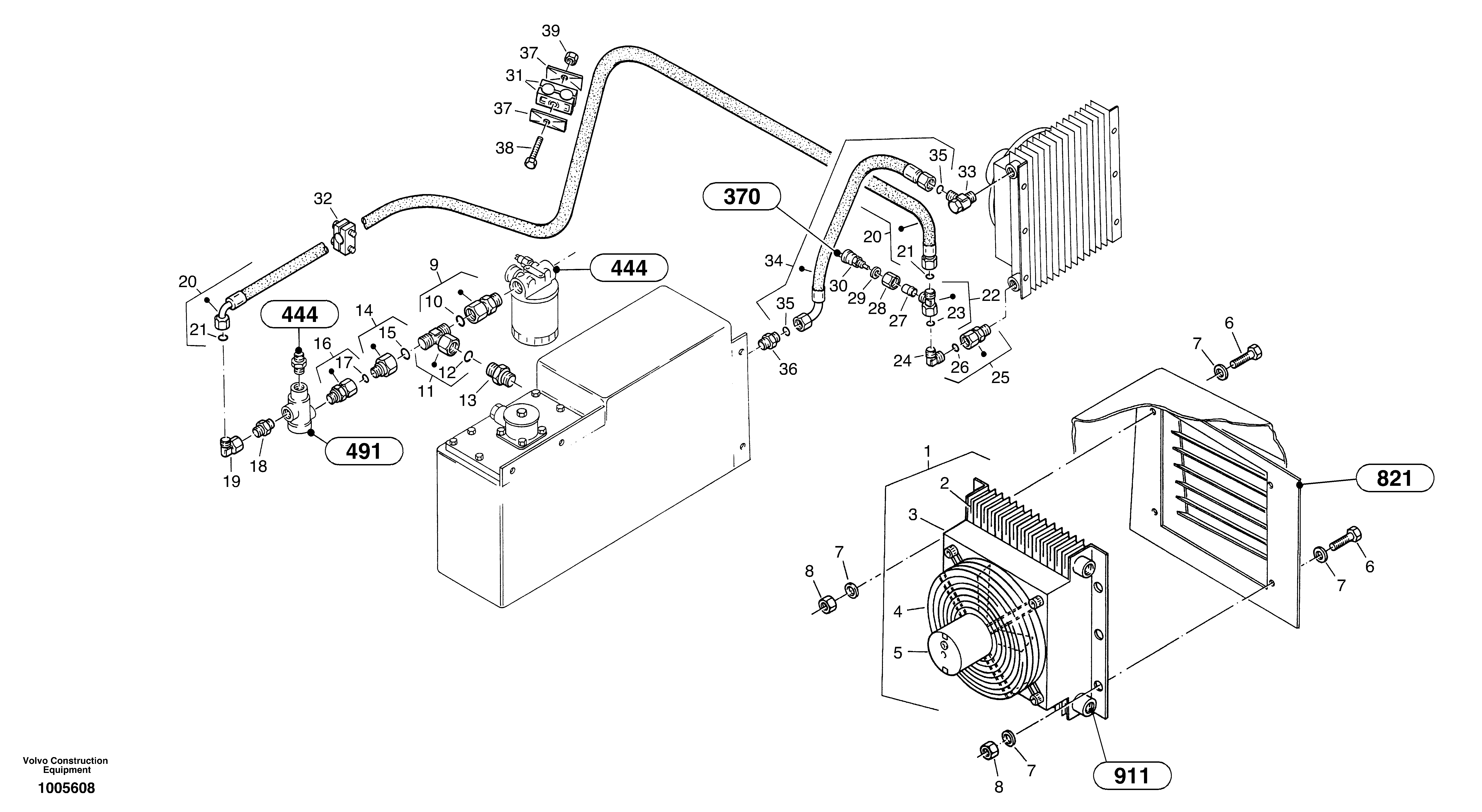 Схема запчастей Volvo ZL402C SER NO 6006001 - - 872 Radiateur - Installation 