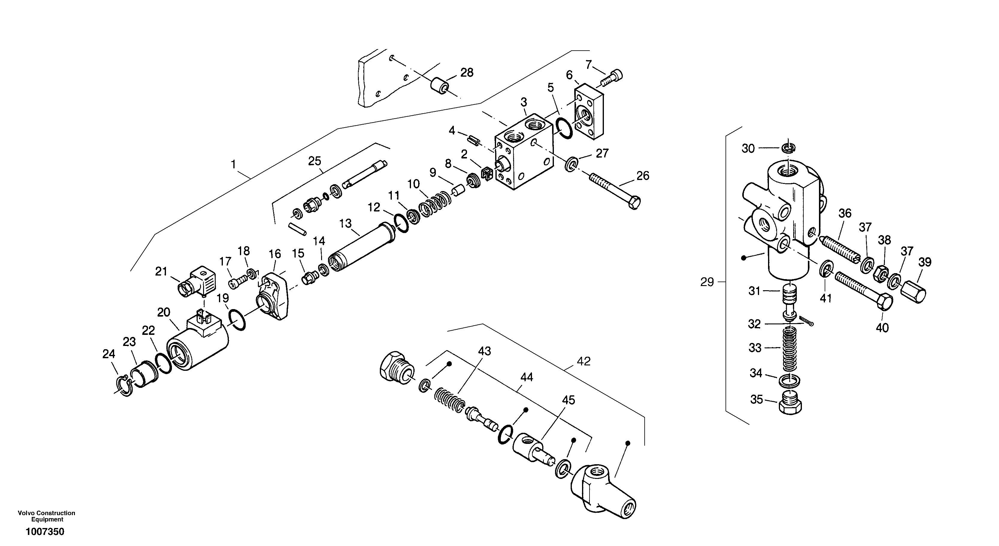 Схема запчастей Volvo ZL402C SER NO 6006001 - - 1371 Valves - optional hydraulic - Hydraulic hammer 