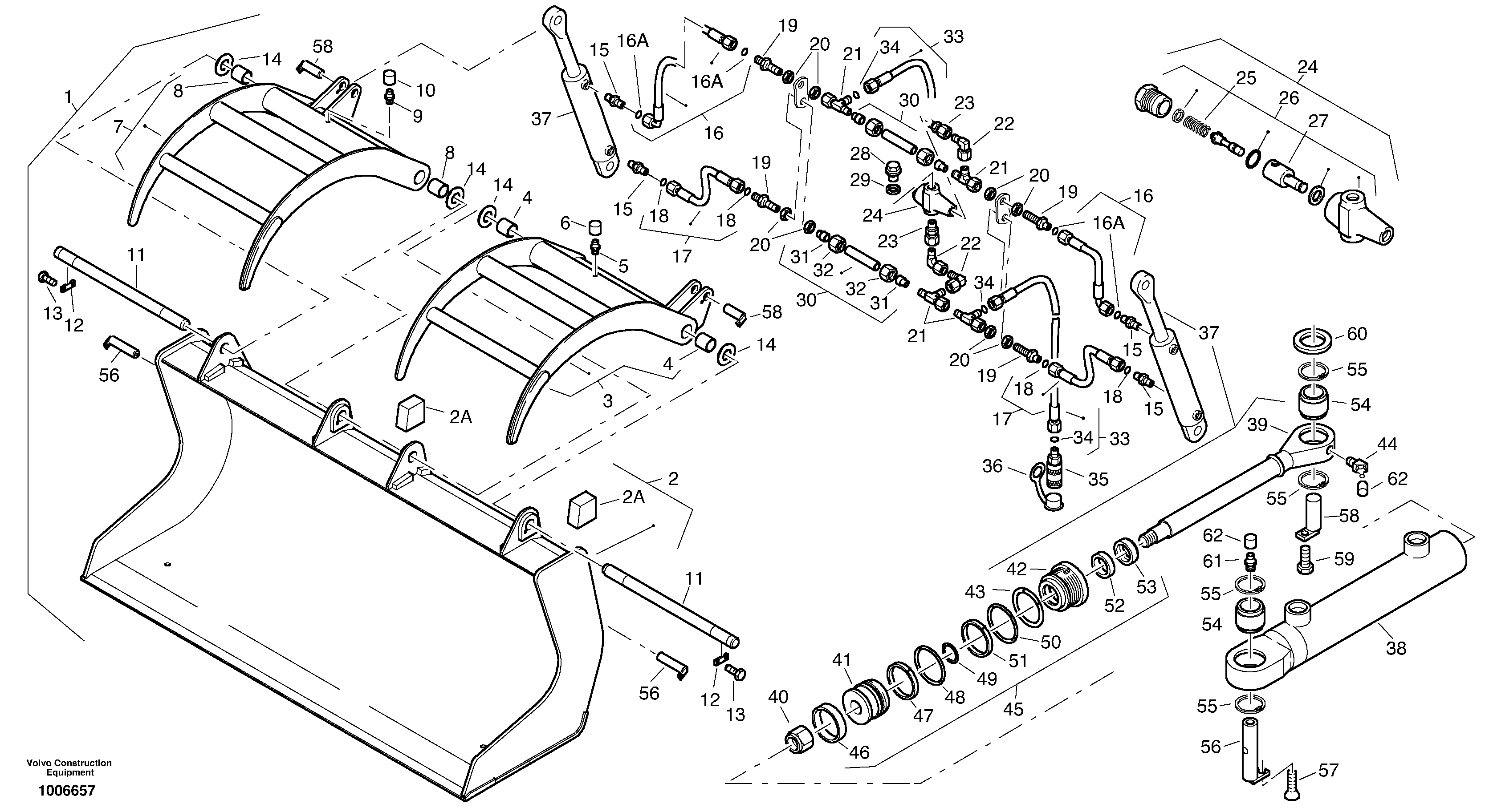 Схема запчастей Volvo ZL402C SER NO 6006001 - - 56220 Scrap bucket 