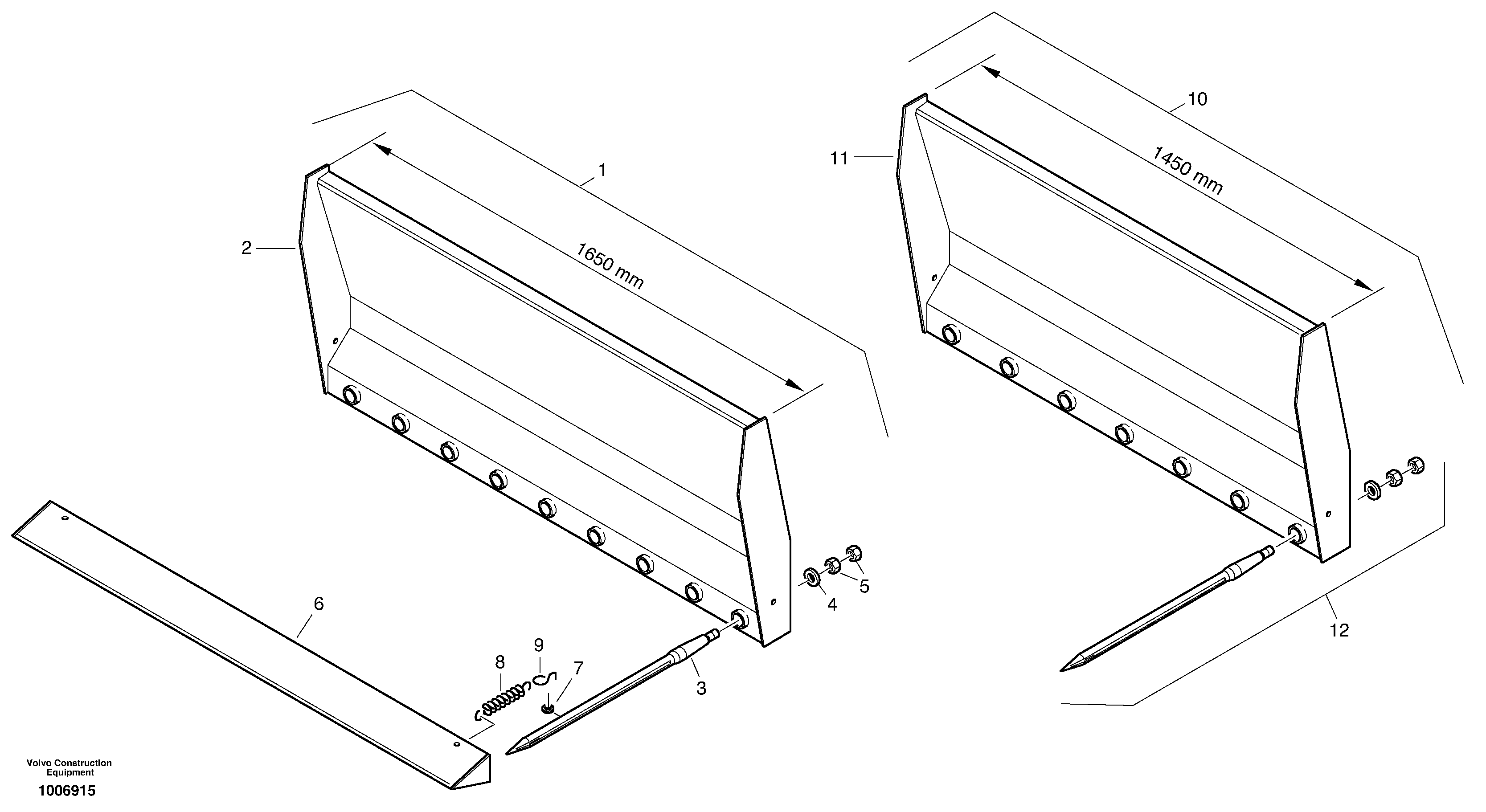 Схема запчастей Volvo ZL402C SER NO 6006001 - - 3400 Hay fork - Dirty fork 