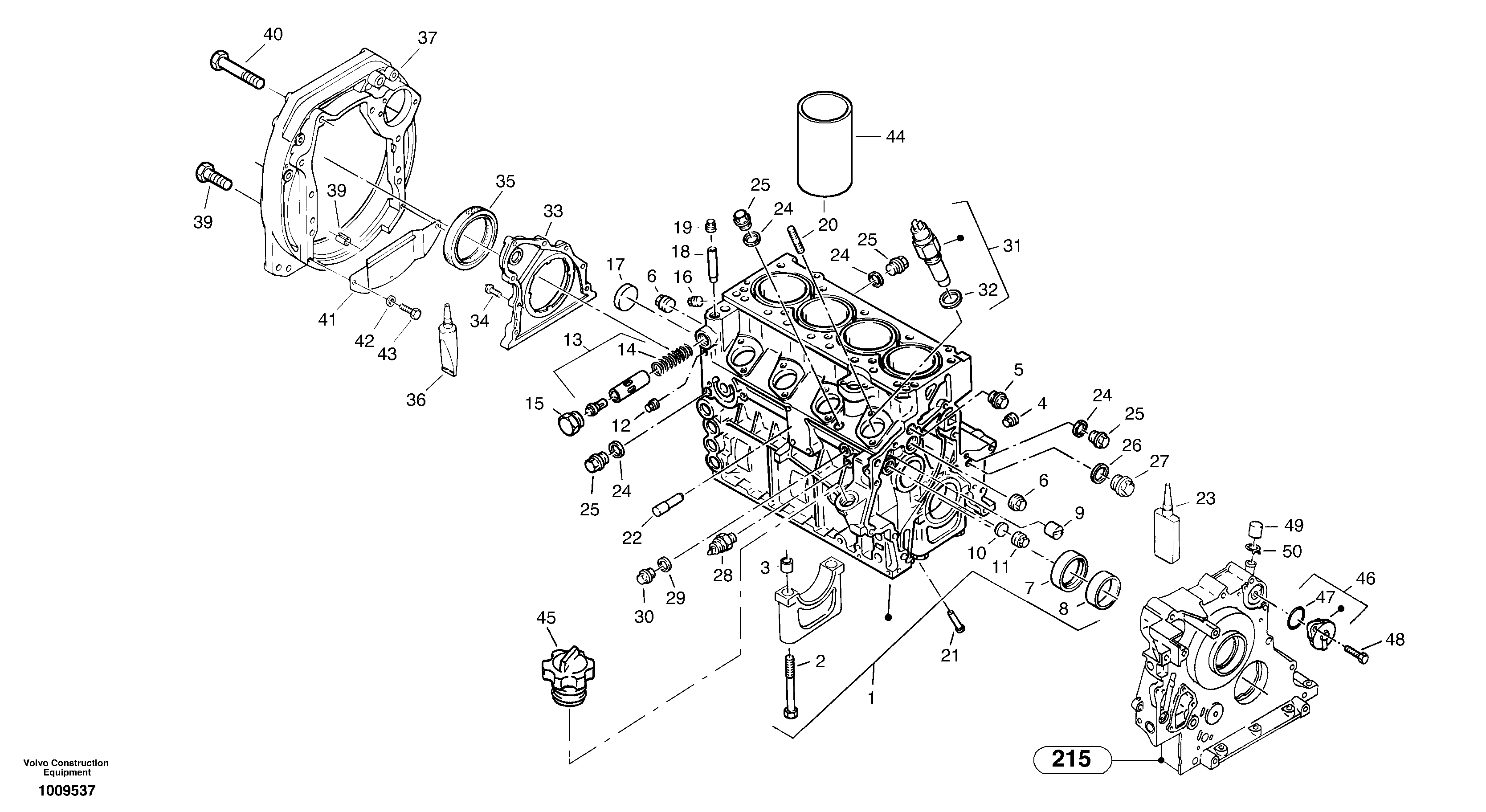 Схема запчастей Volvo ZL502C SER NO 0503001 - - 97090 Engine housing 