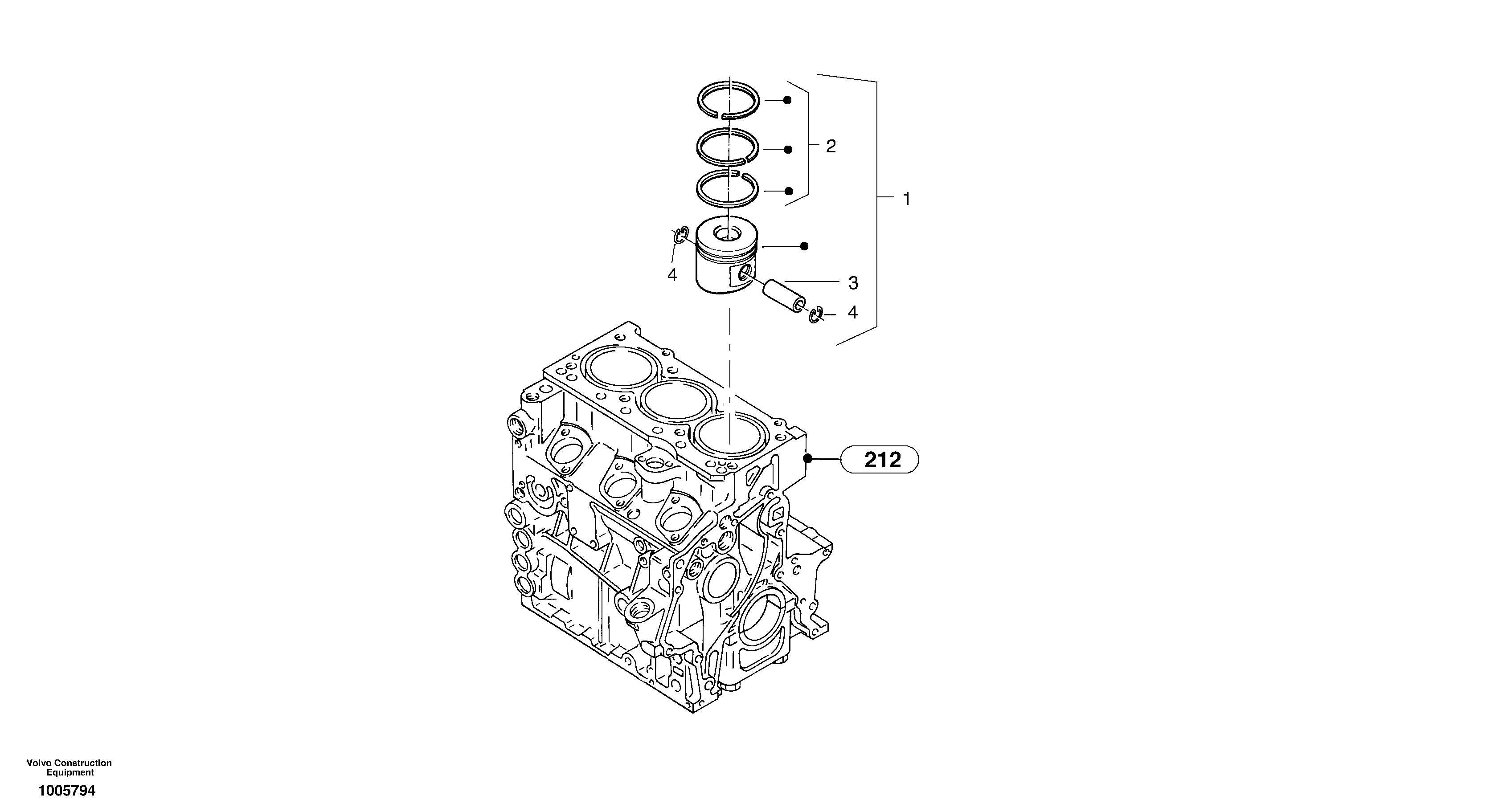 Схема запчастей Volvo ZL502C SER NO 0503001 - - 2787 Поршень 