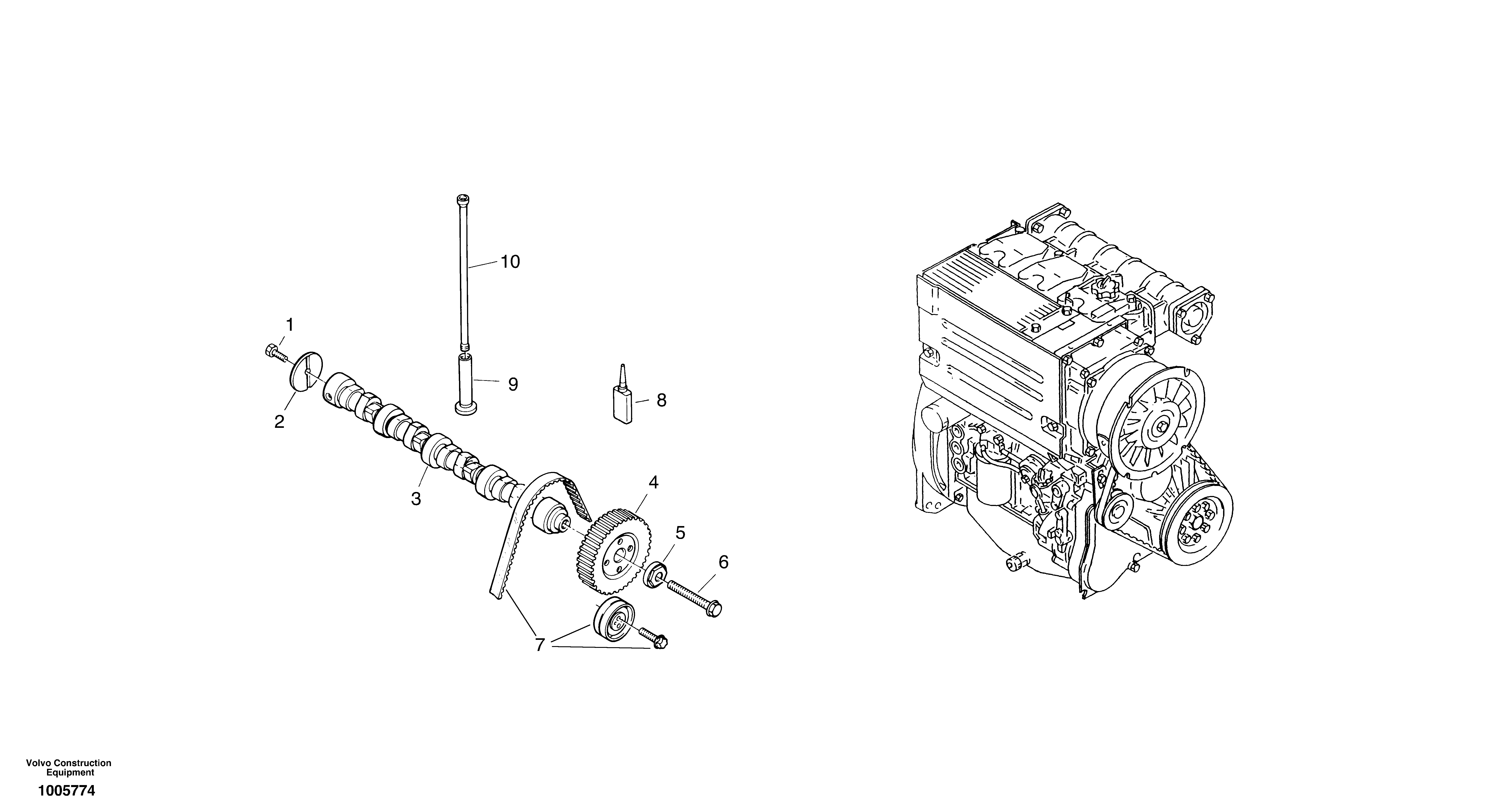 Схема запчастей Volvo ZL502C SER NO 0503001 - - 14909 Распредвал 