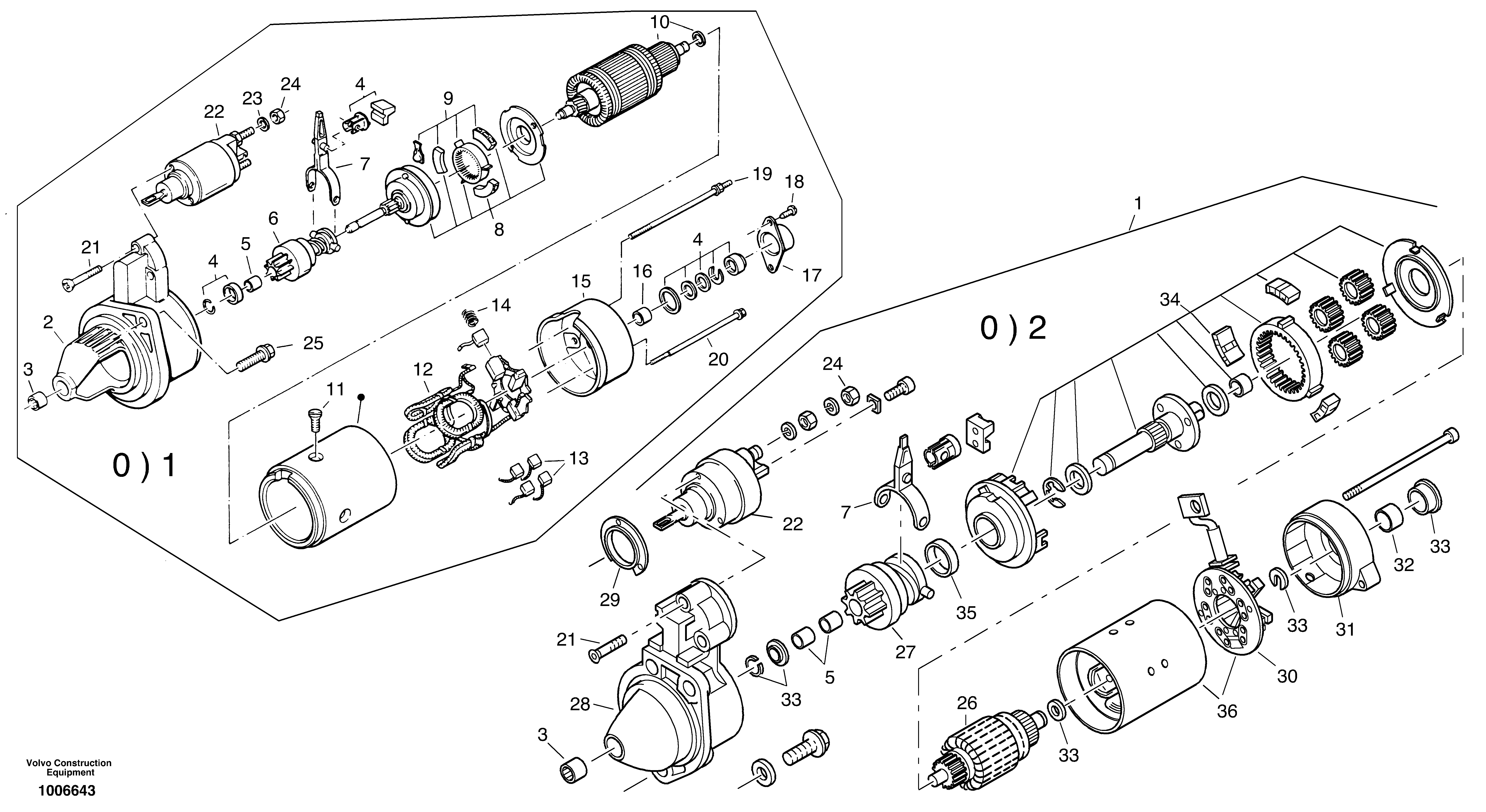 Схема запчастей Volvo ZL502C SER NO 0503001 - - 5215 Стартер 