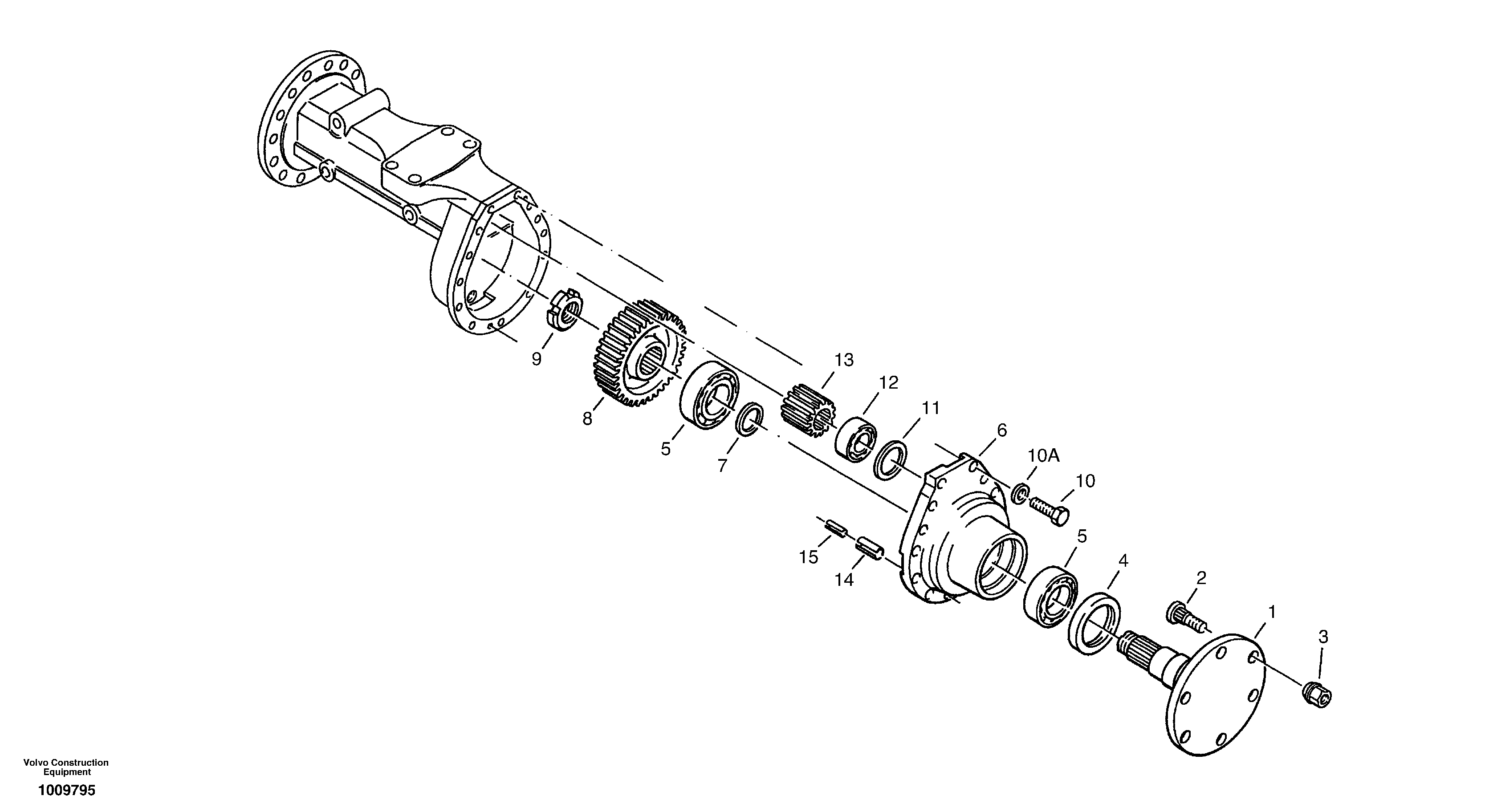 Схема запчастей Volvo ZL502C SER NO 0503001 - - 4685 Final drive - Portal-rear axle 