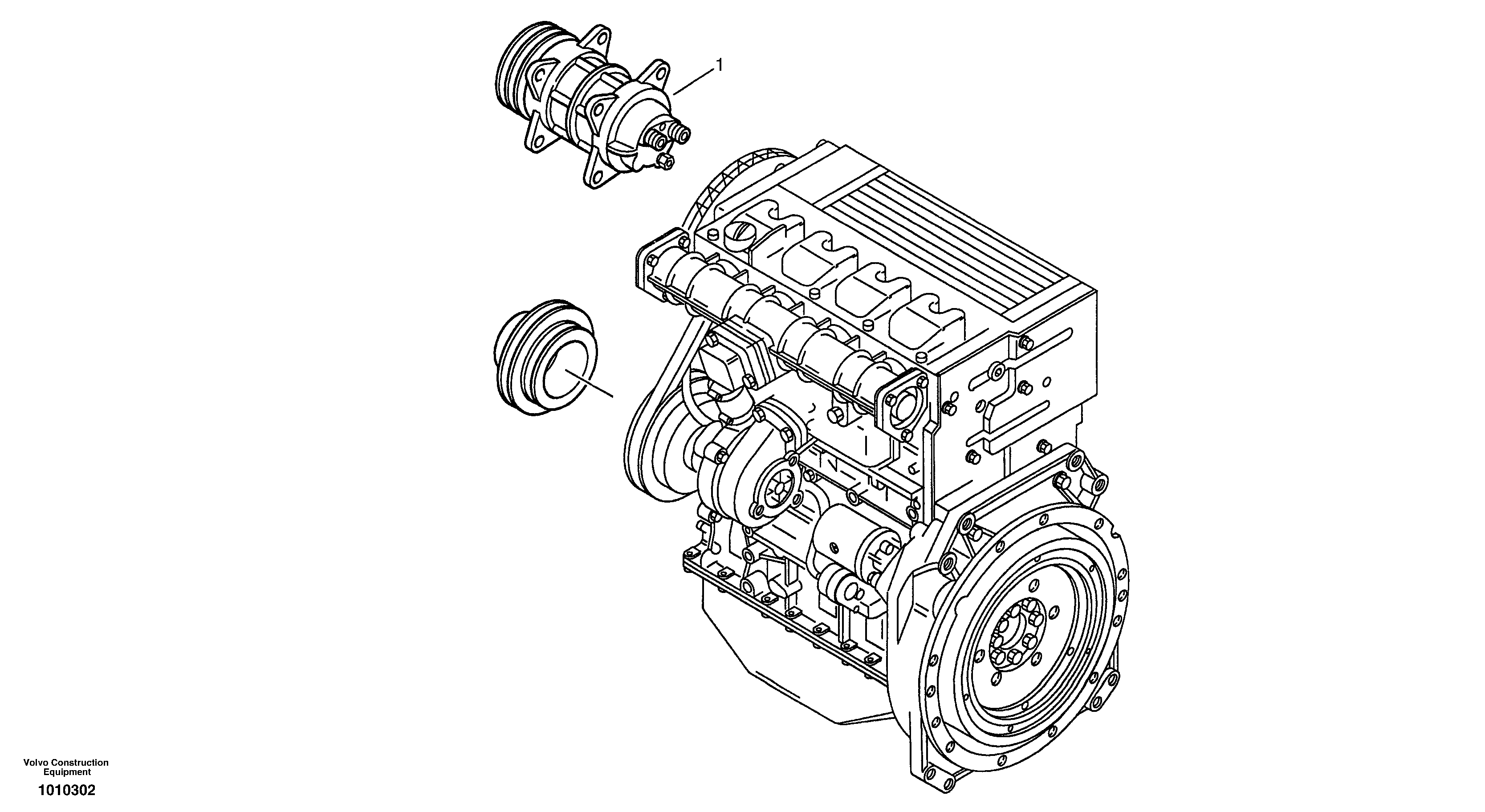 Схема запчастей Volvo ZL502C SER NO 0503001 - - 14184 Compressor - Air conditioning (MCC) 