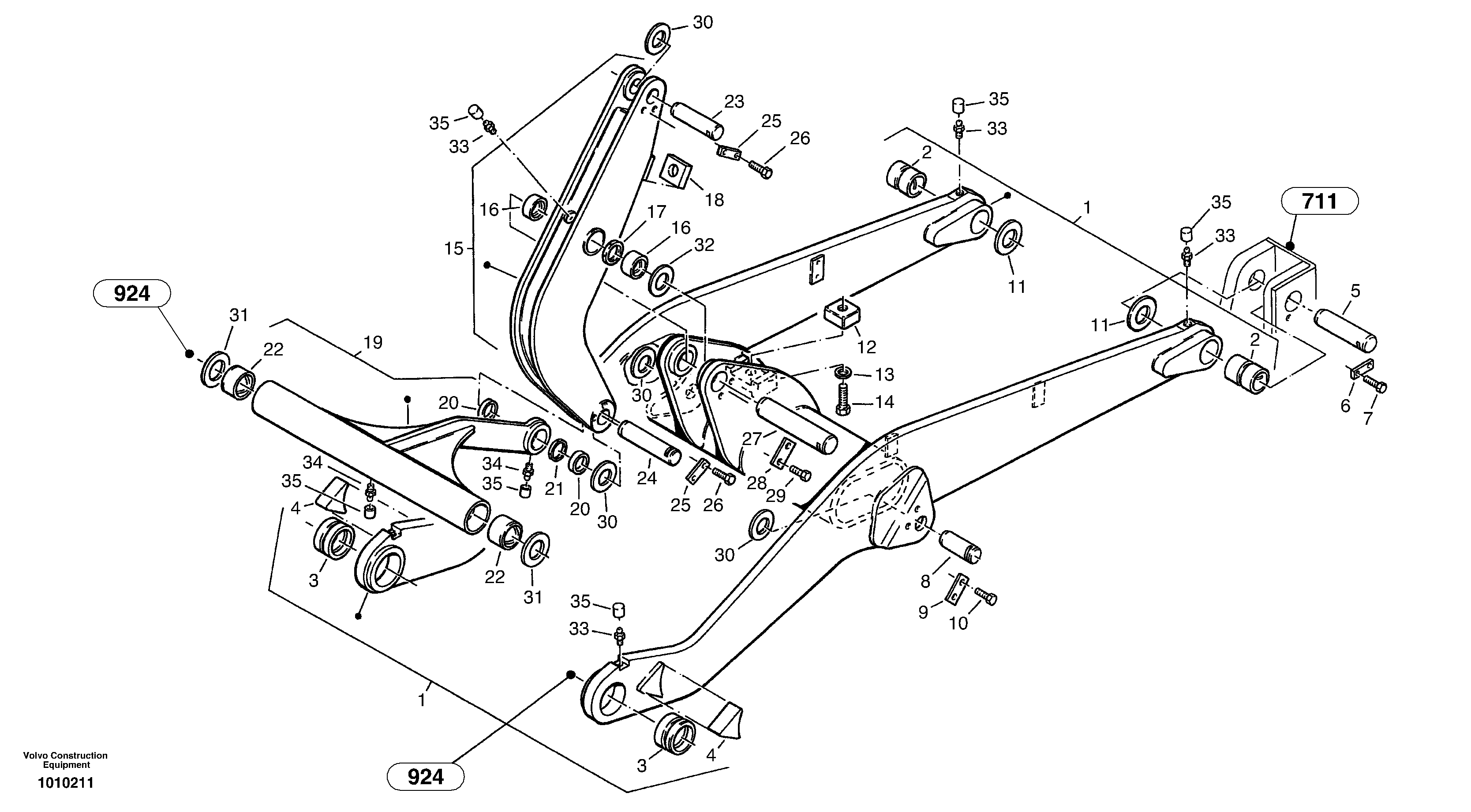 Схема запчастей Volvo ZL502C SER NO 0503001 - - 26633 Lift frame 