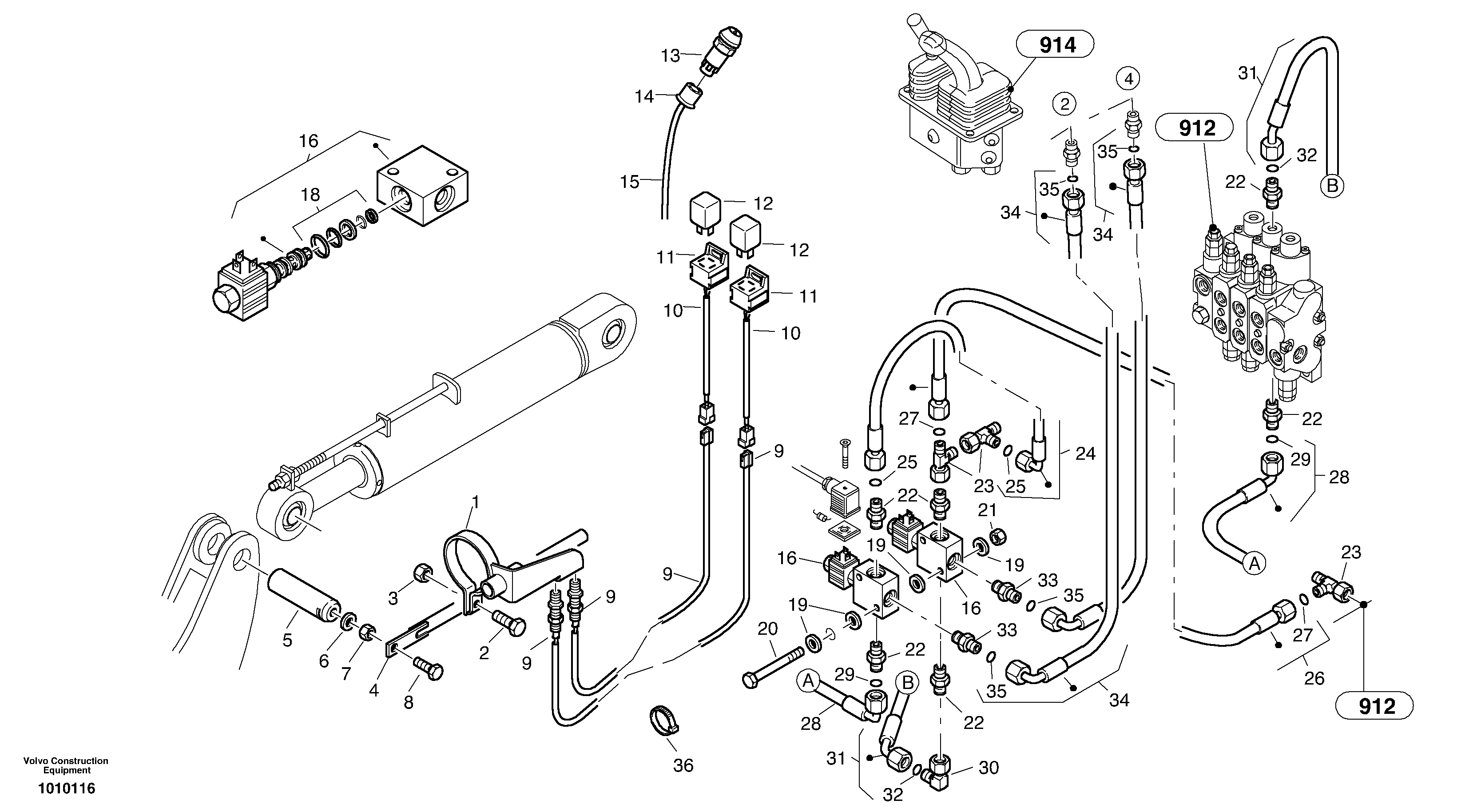 Схема запчастей Volvo ZL502C SER NO 0503001 - - 35484 Automatic loading position 