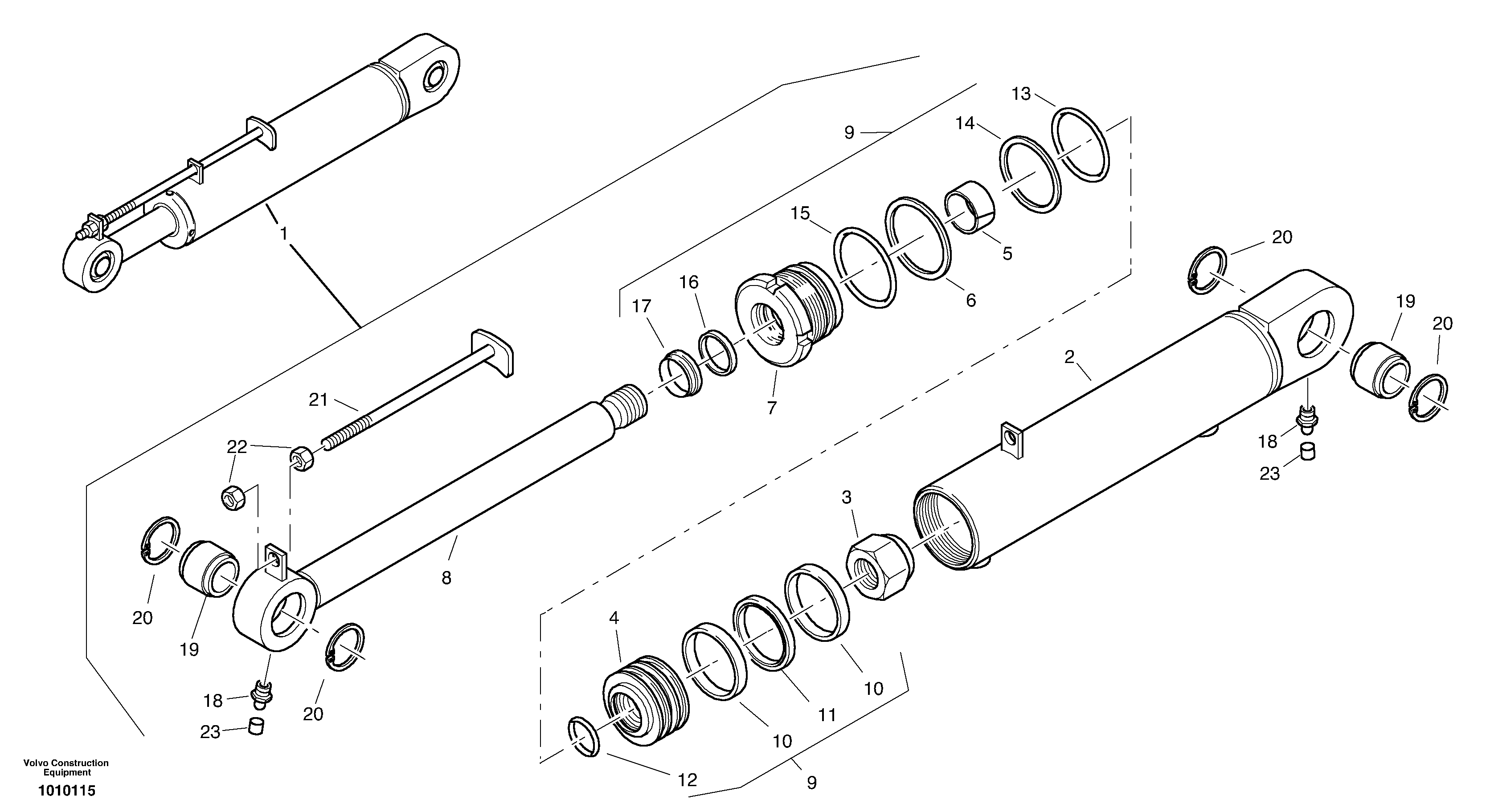 Схема запчастей Volvo ZL502C SER NO 0503001 - - 7491 Цилиндр подъема (наклона) кузова 