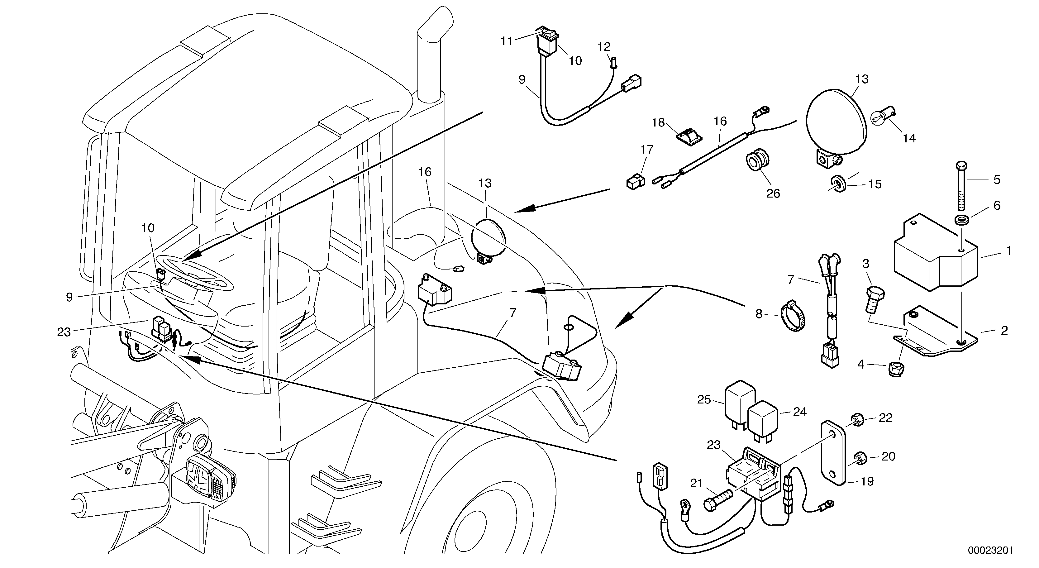 Схема запчастей Volvo L45 TYPE 194, 195 SER NO - 1000 - 2189 Back-up warning 