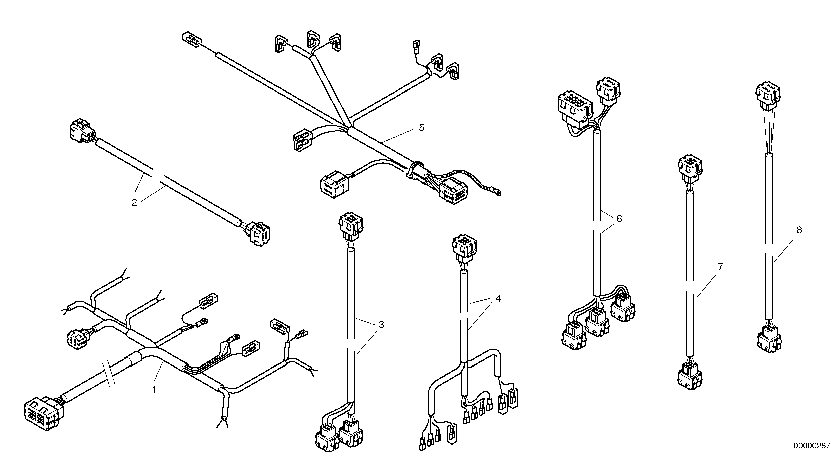 Схема запчастей Volvo L45 TYPE 194, 195 SER NO - 1000 - 9901 Electric wires - Cabin 