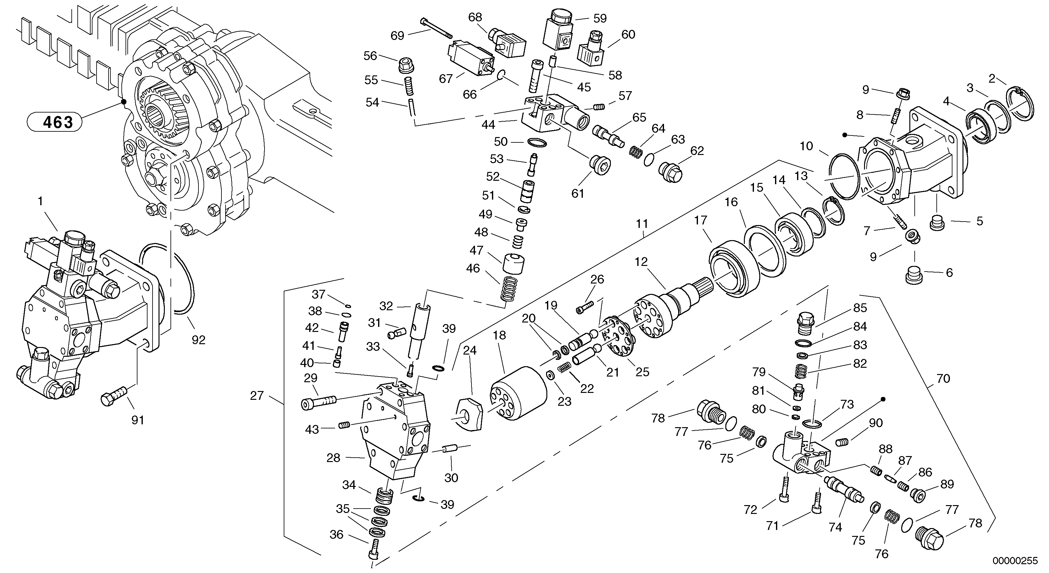 Схема запчастей Volvo L45 TYPE 194, 195 SER NO - 1000 - 101142 Variable displacement motor 