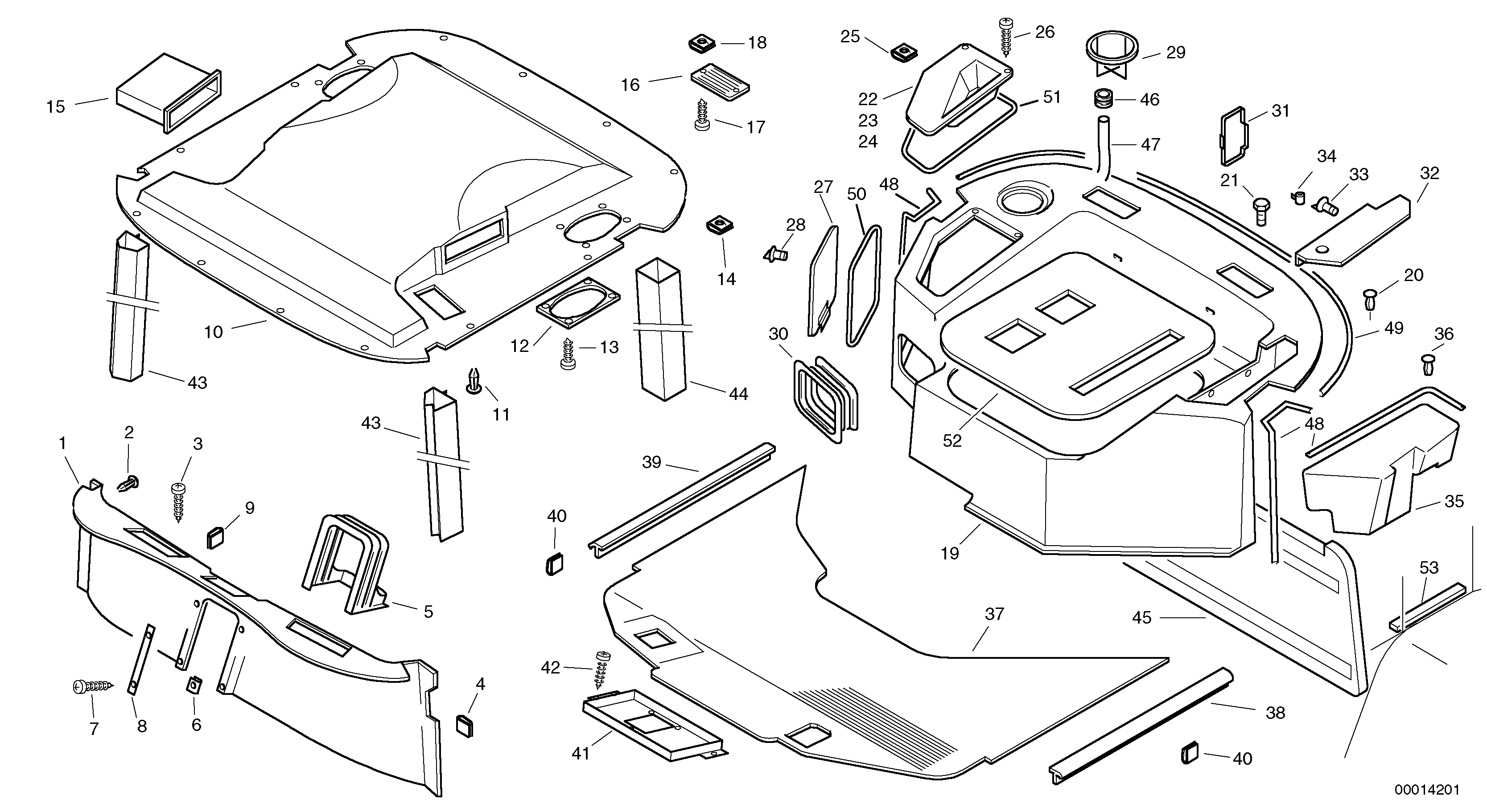 Схема запчастей Volvo L45 TYPE 194, 195 SER NO - 1000 - 13336 Isolation - Cabine 