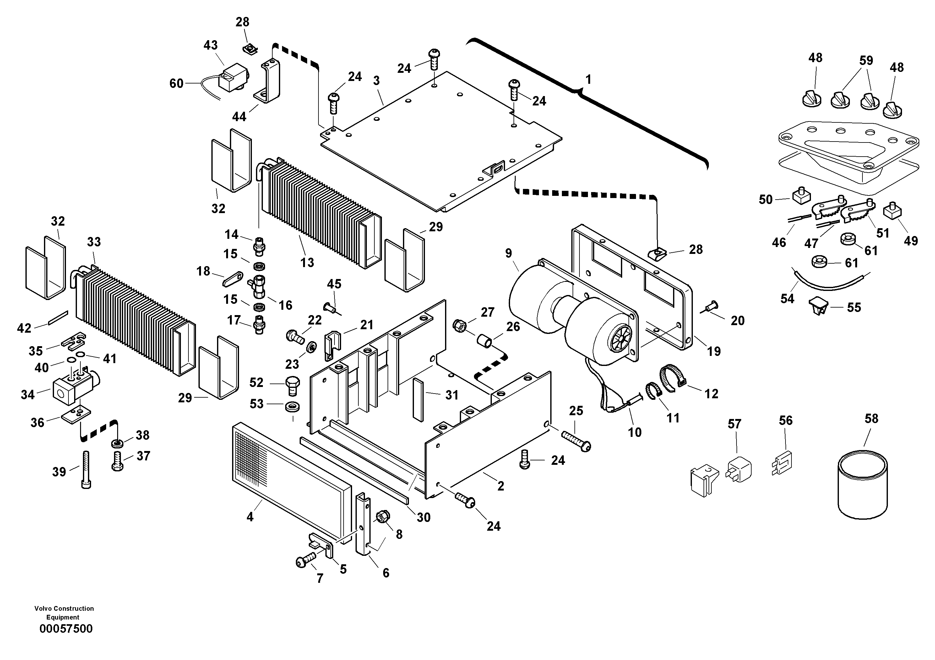 Схема запчастей Volvo L45 TYPE 194, 195 SER NO - 1000 - 13339 Air-conditioning system 