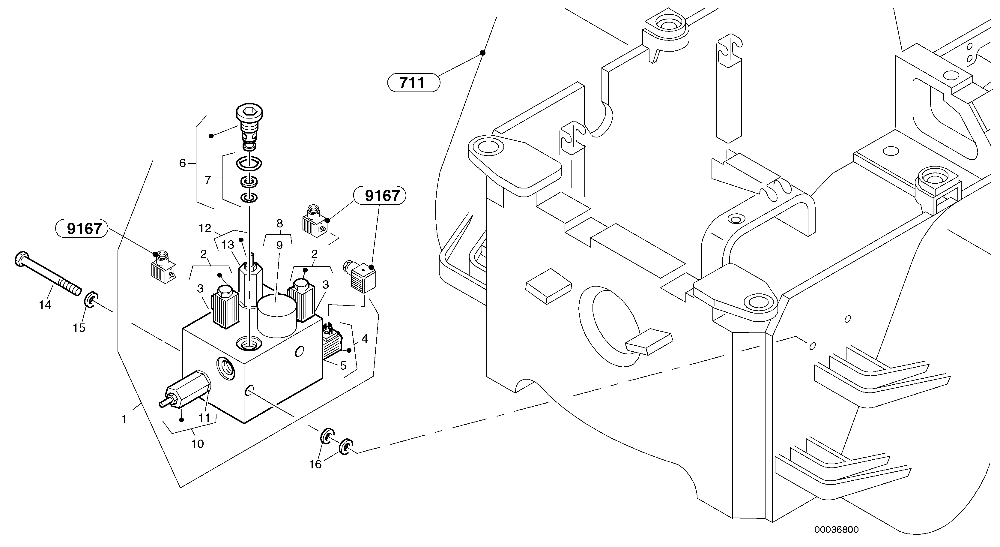 Схема запчастей Volvo L45 TYPE 194, 195 SER NO - 1000 - 19143 Control valve - Boom suspension system (BSS) 