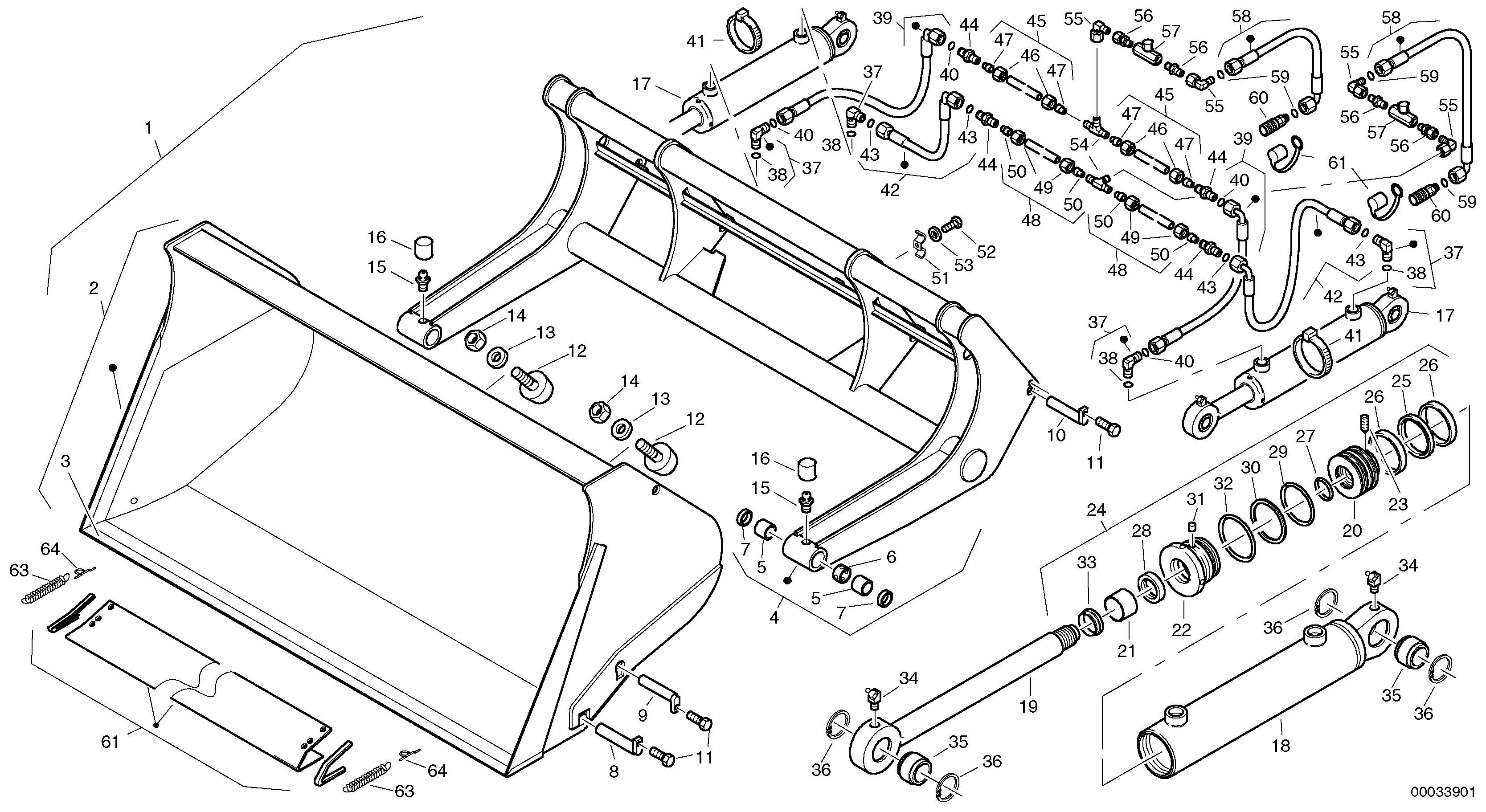 Схема запчастей Volvo L45 TYPE 194, 195 SER NO - 1000 - 29195 Tipping bucket - Tpz 