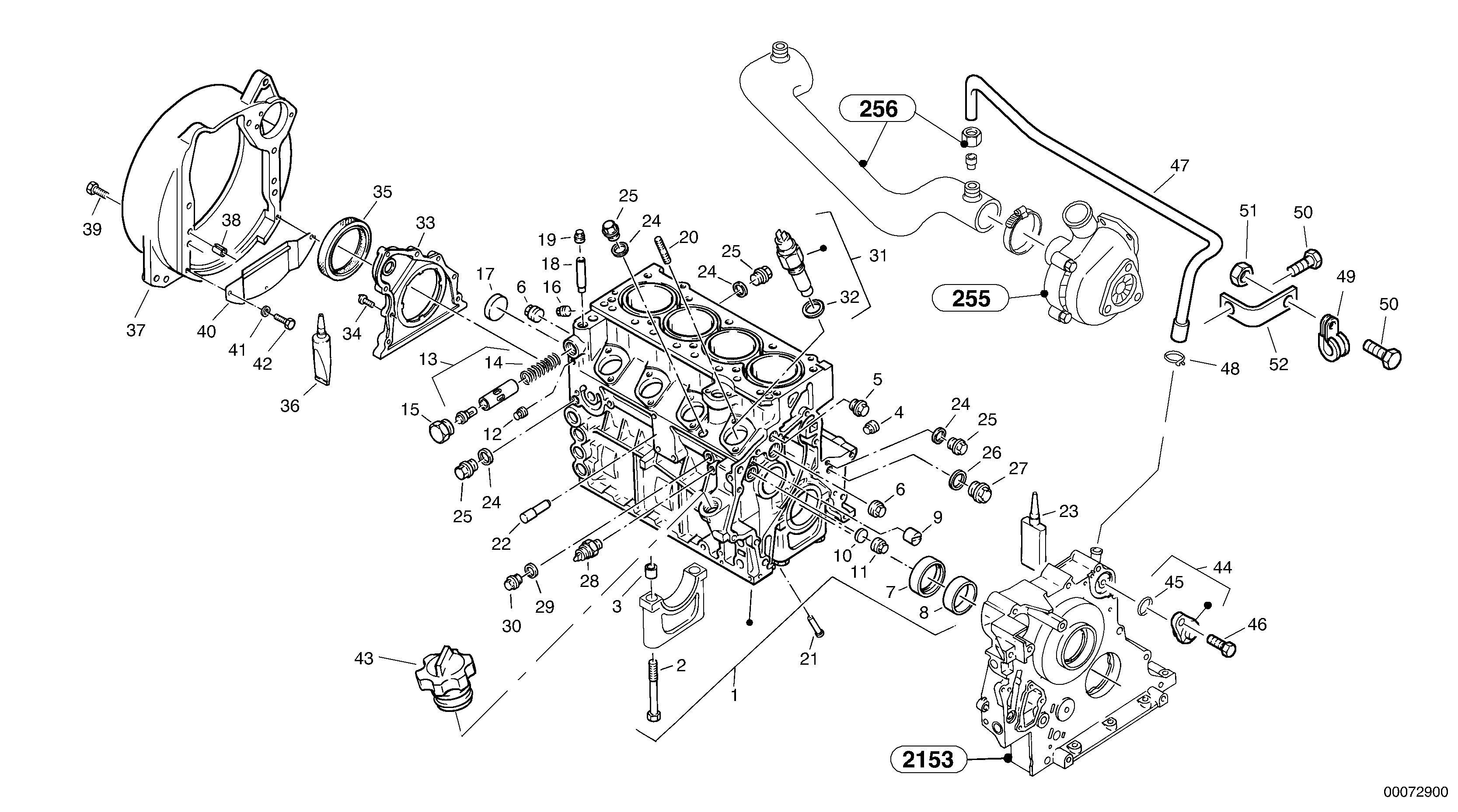 Схема запчастей Volvo L32B TYPE 184 - 103707 Engine casing, Ventilation 