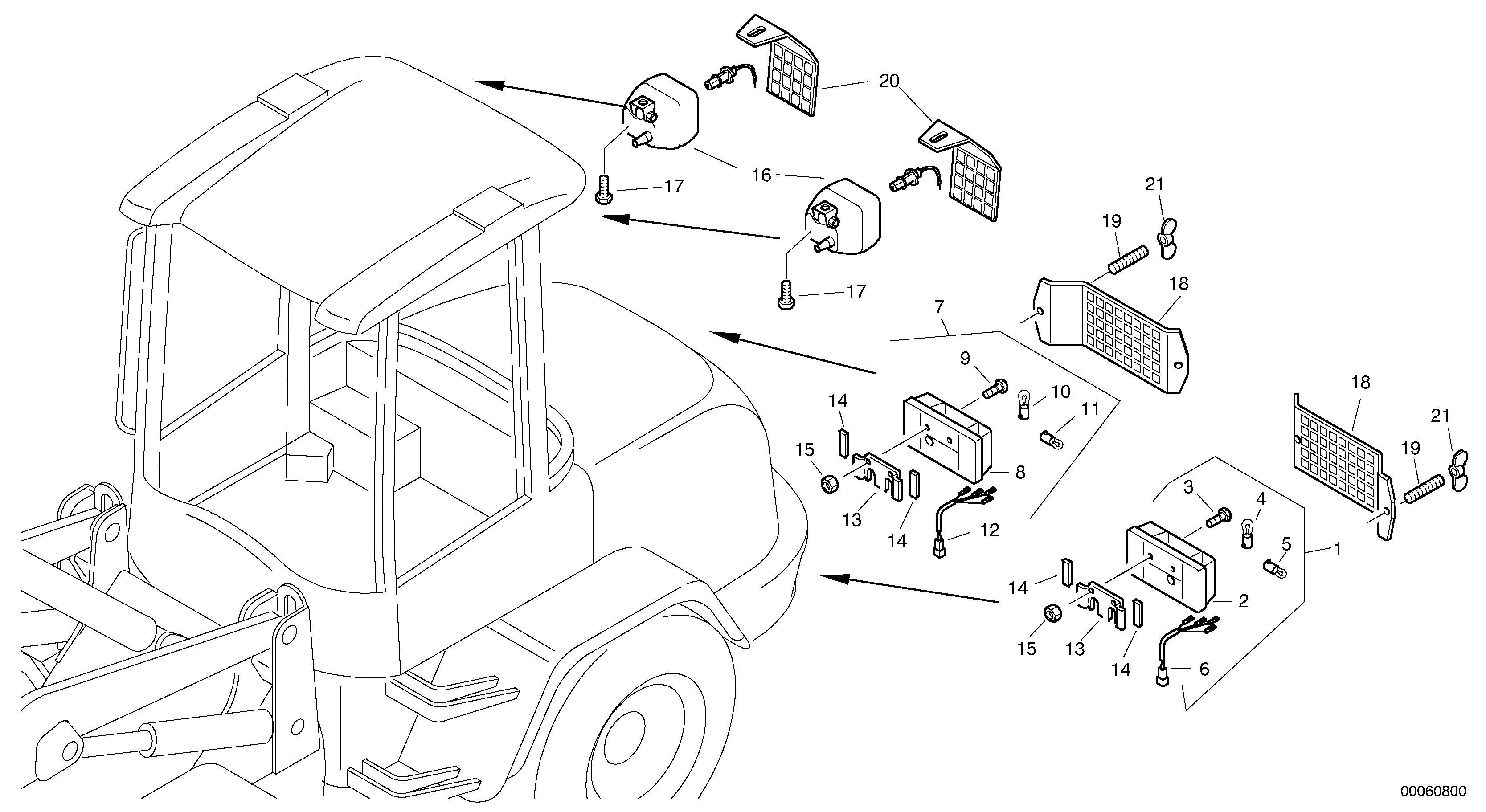 Схема запчастей Volvo L32B TYPE 184 - 14862 Lighting, rear 