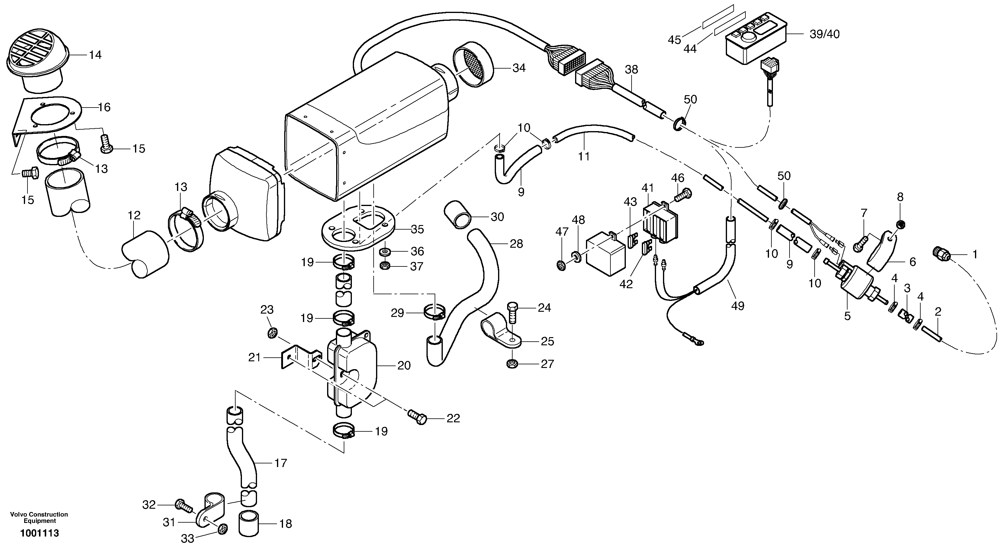 Схема запчастей Volvo L32B TYPE 184 - 13179 Heater - Assembly, D2 