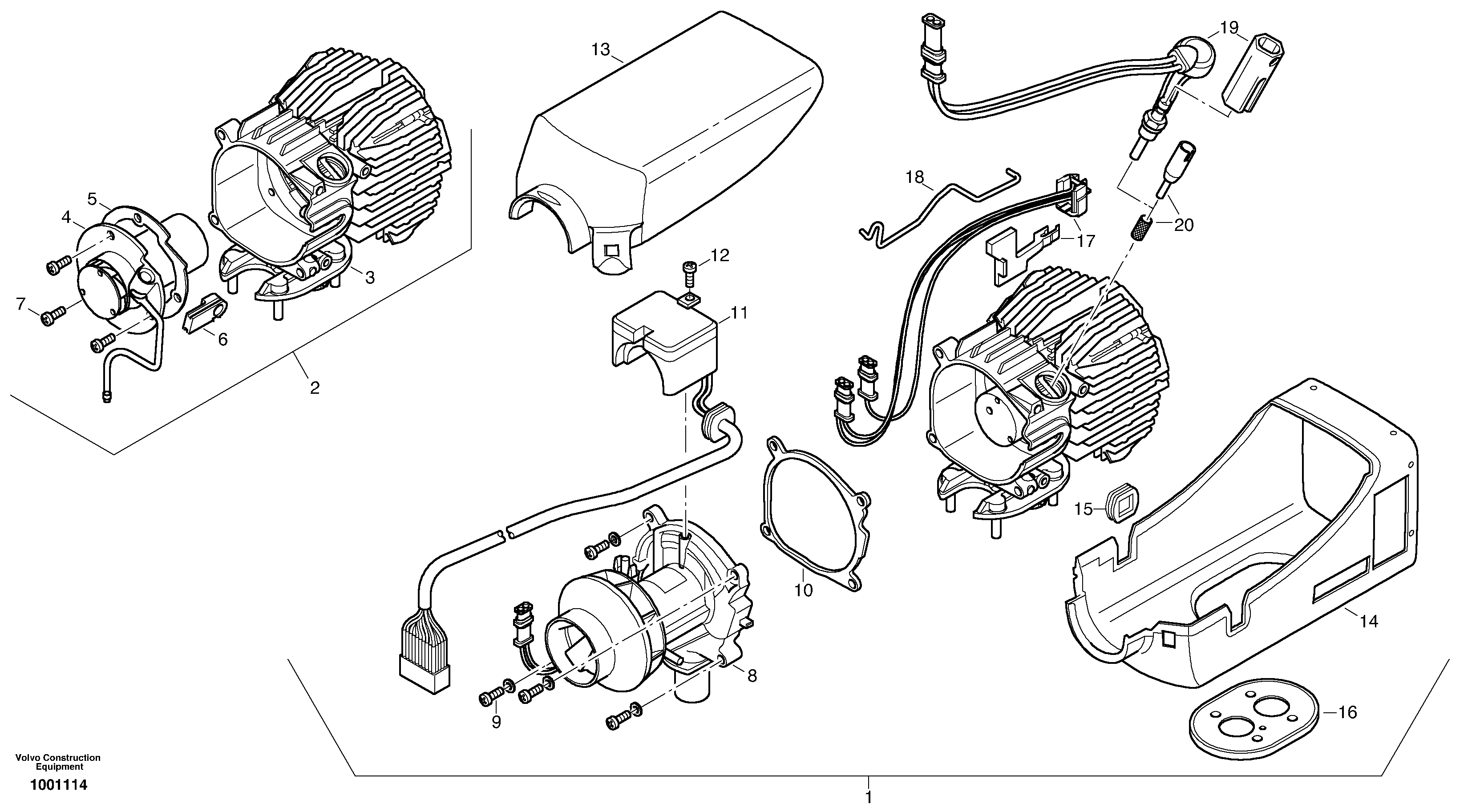 Схема запчастей Volvo L32B TYPE 184 - 13180 Heater, D2 