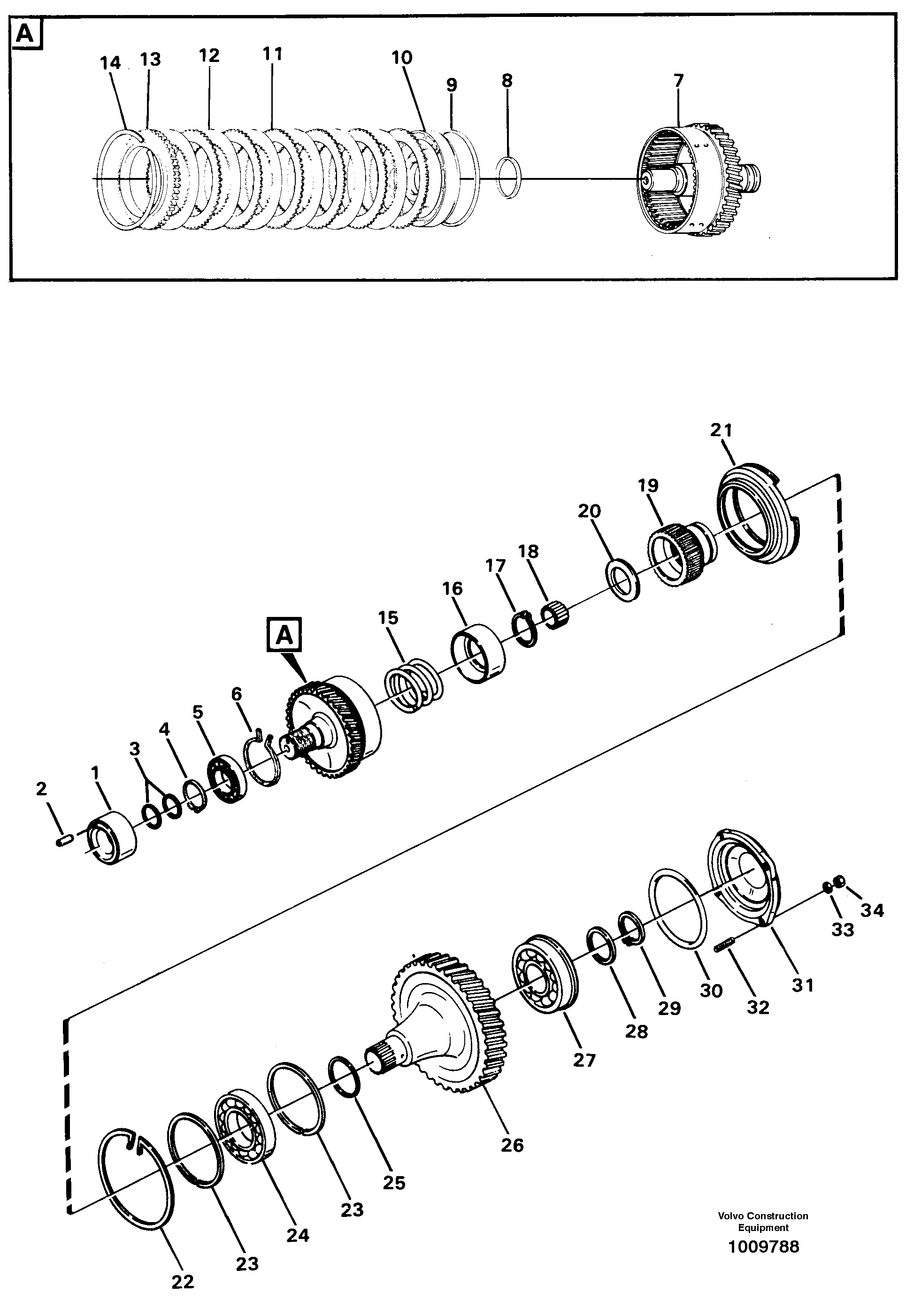 Схема запчастей Volvo L30 - 43005 Coupling 3:rd 3-speed Gear Transmission L30 L30