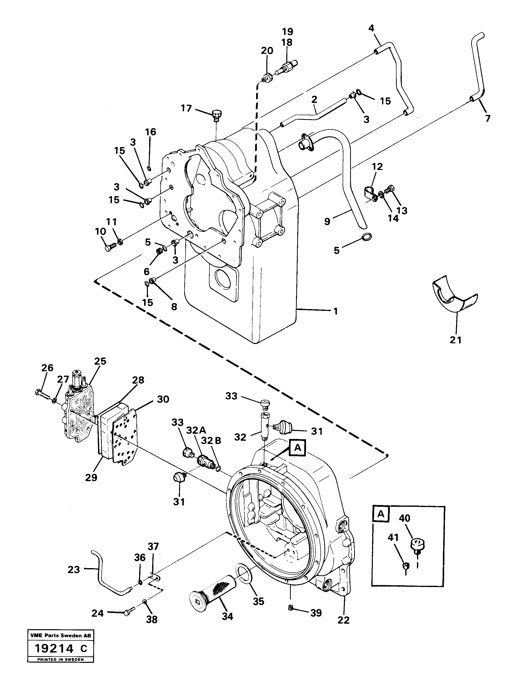 Схема запчастей Volvo L30 - 98694 Hydraulic lines and valve L30 L30