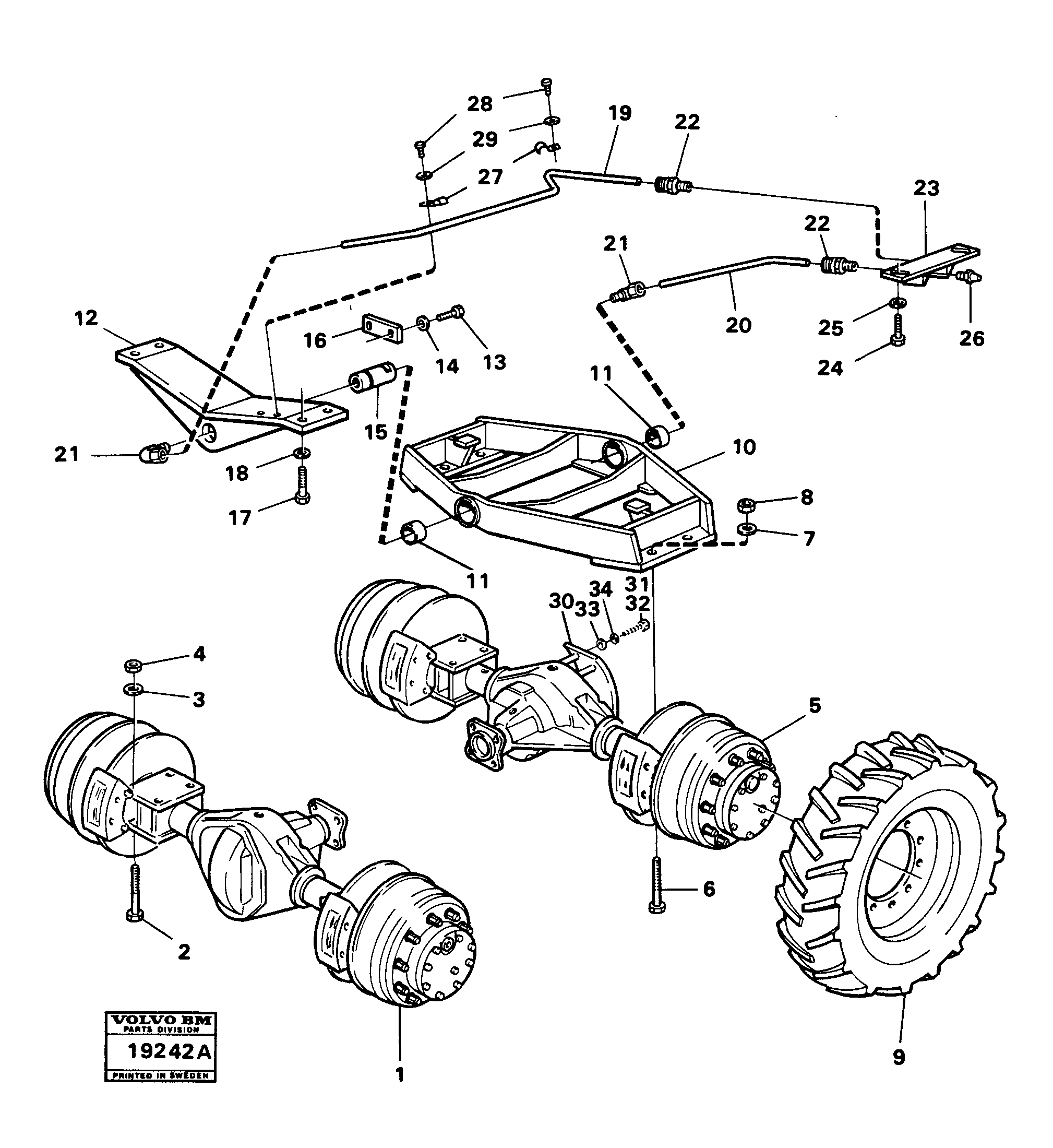 Схема запчастей Volvo L30 - 37231 Driveshafts with assembly parts L30 L30