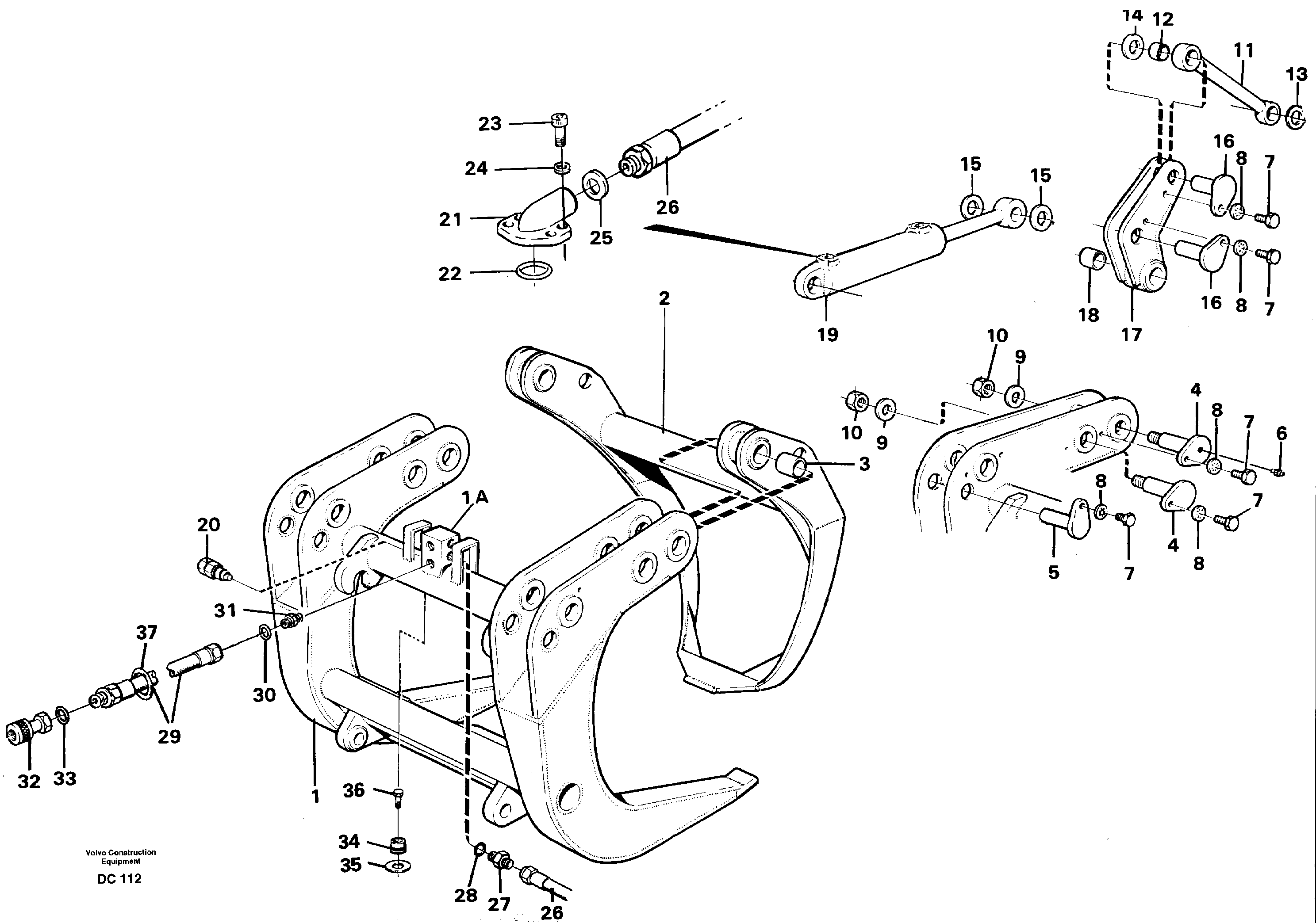 Схема запчастей Volvo L30 - 32178 Whole-stem grapple ATTACHMENTS ATTACHMENTS WHEEL LOADERS GEN. - C