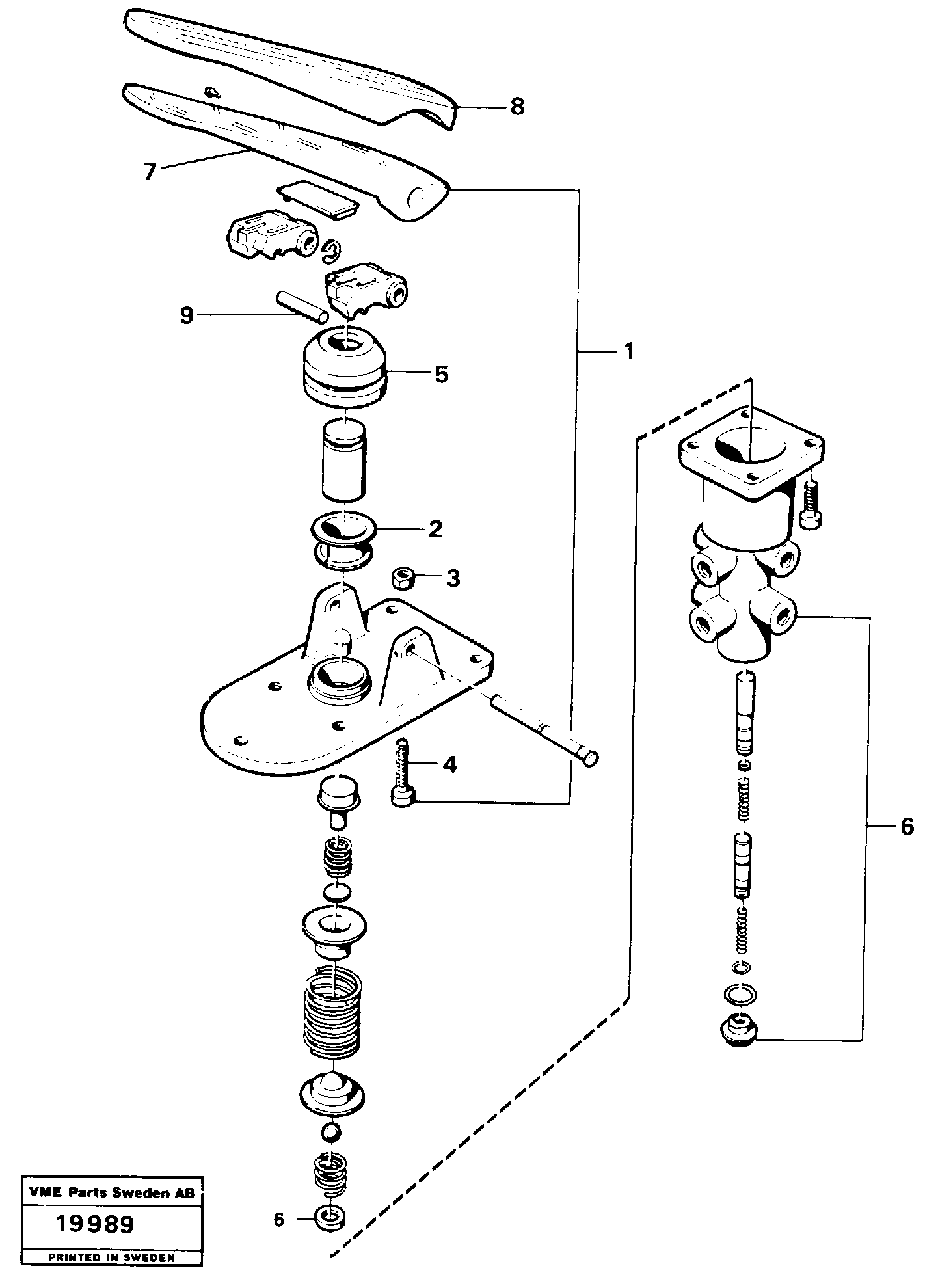 Схема запчастей Volvo L30 - 4969 Footbrake valve L30 L30