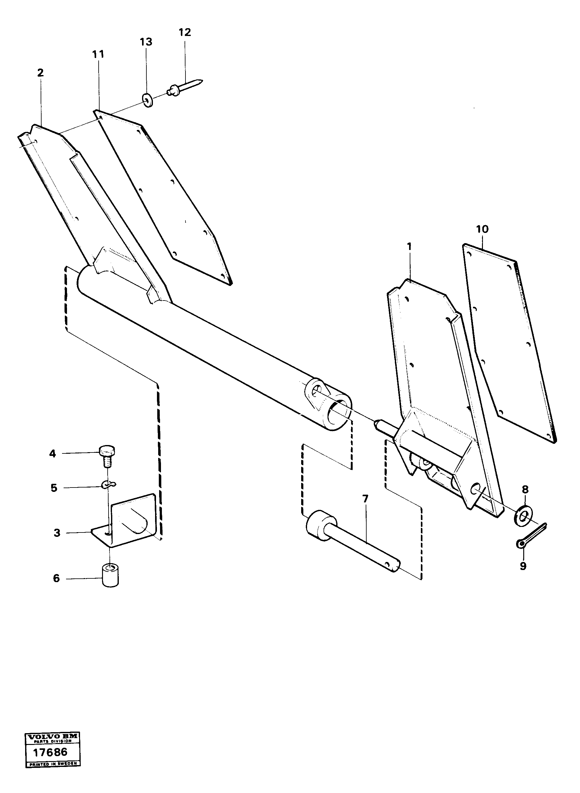 Схема запчастей Volvo L30 - 76232 Double brake pedals L30 L30