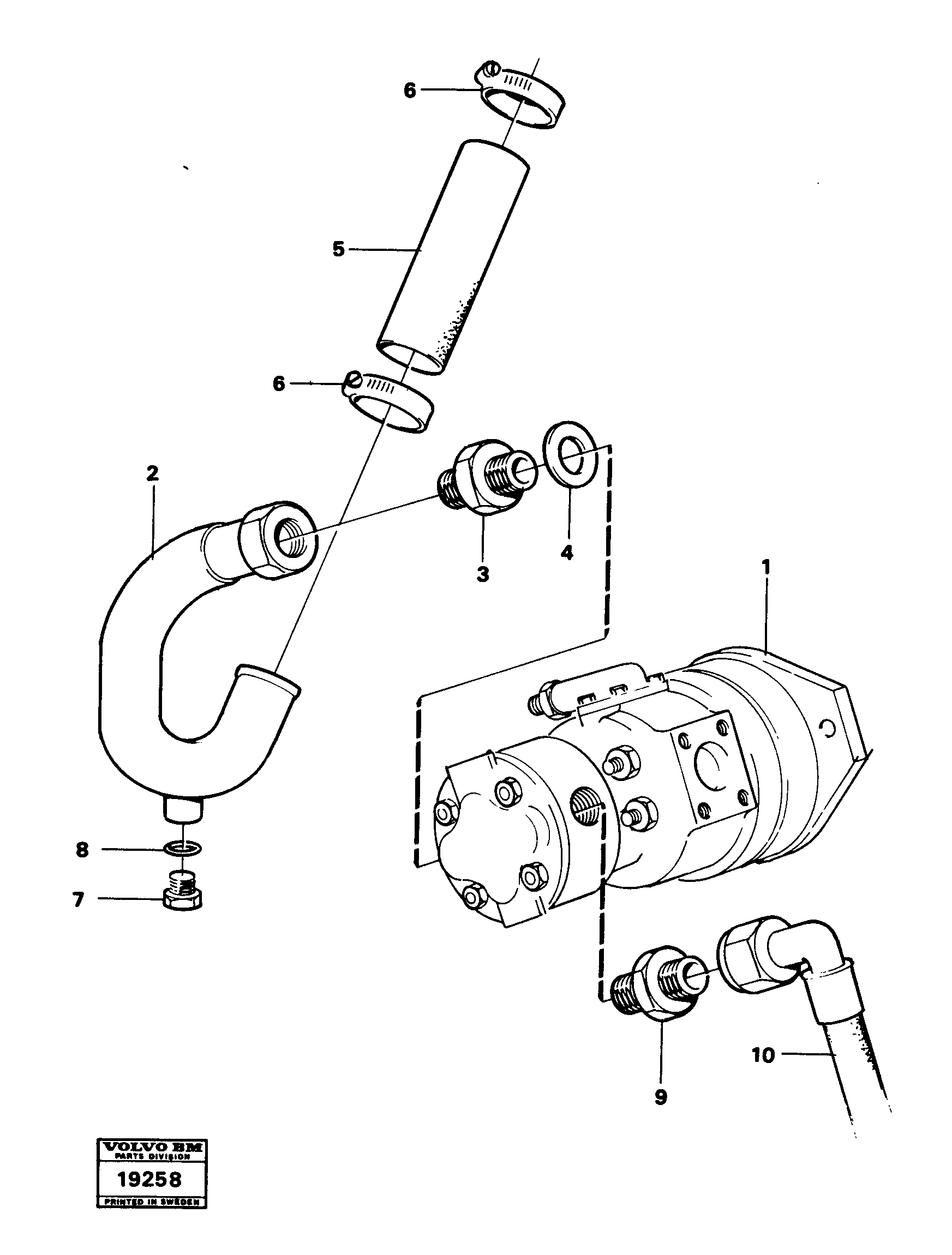 Схема запчастей Volvo L30 - 24246 Feed lines L30 L30