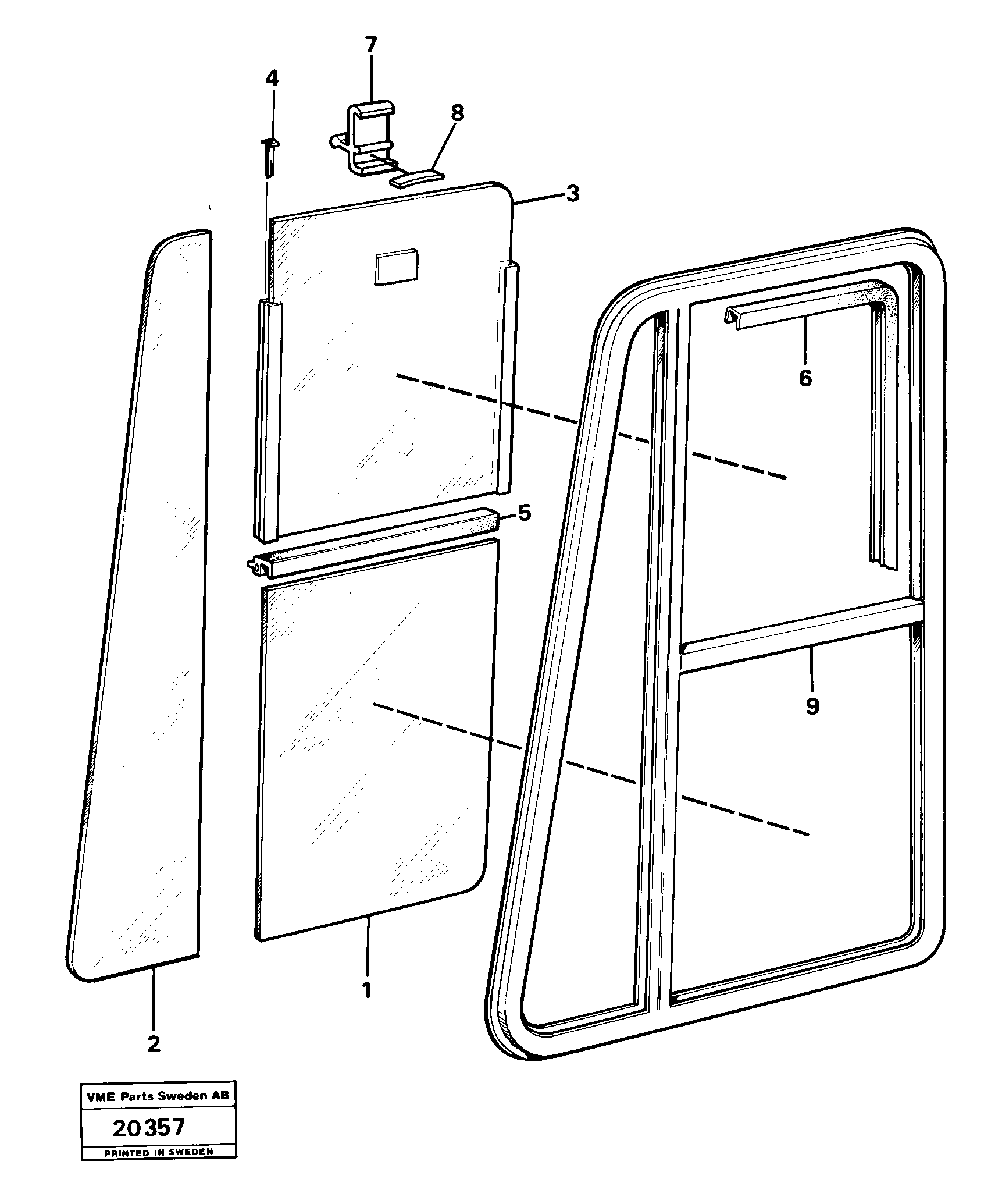 Схема запчастей Volvo L30 - 48829 Ventilation pane L30 L30