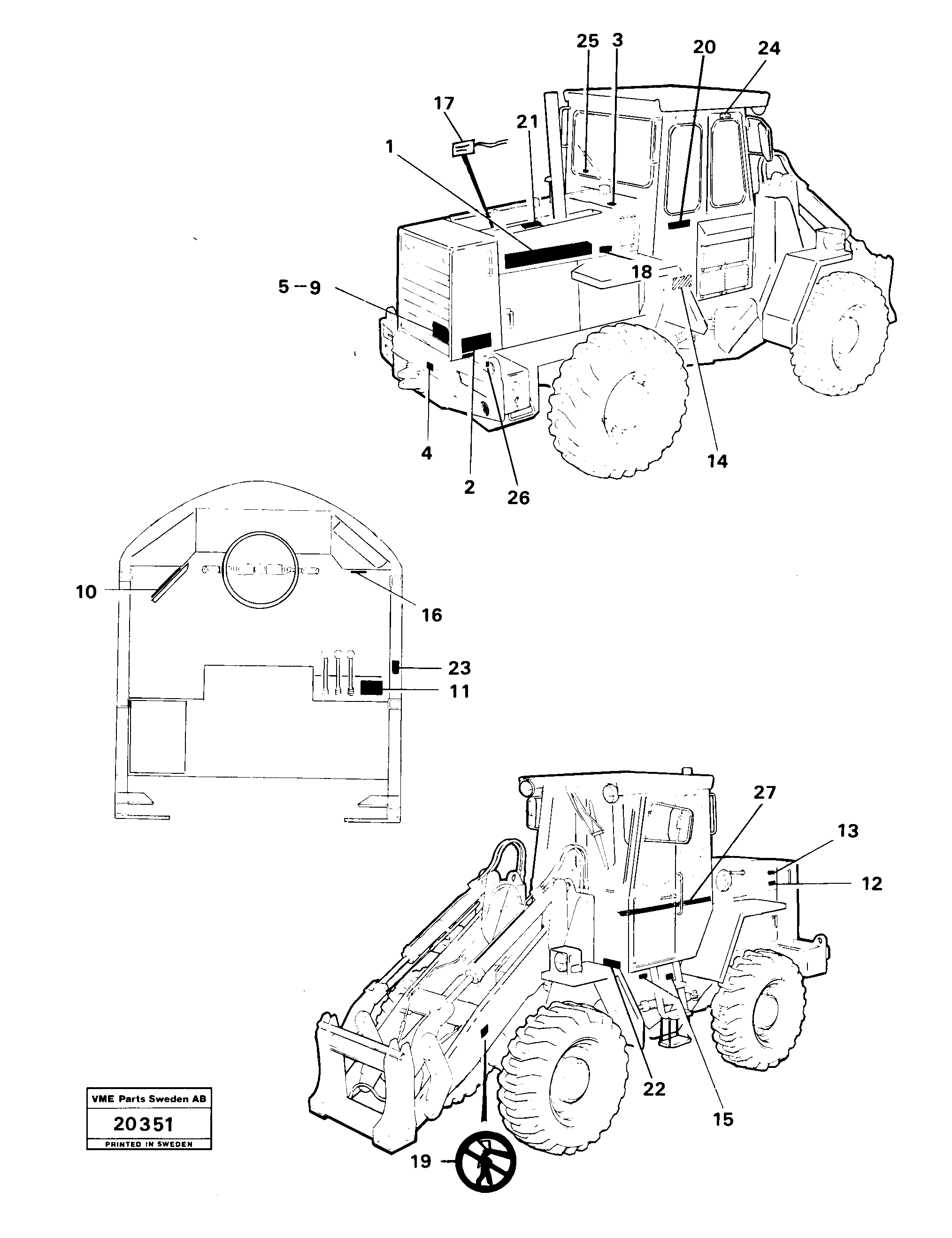 Схема запчастей Volvo L30 - 65967 Sign plates and decals L30 L30