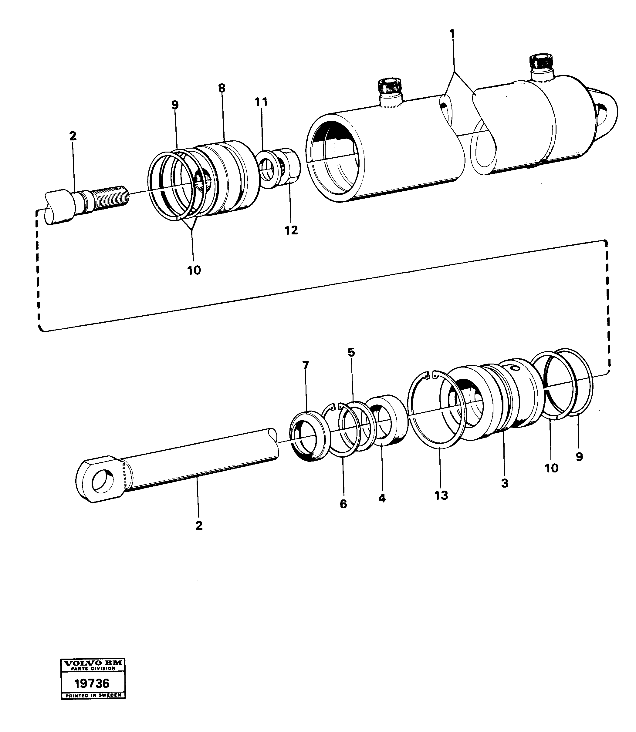 Схема запчастей Volvo L30 - 25688 Hydraulic cylinder, attachment bracket L30 L30