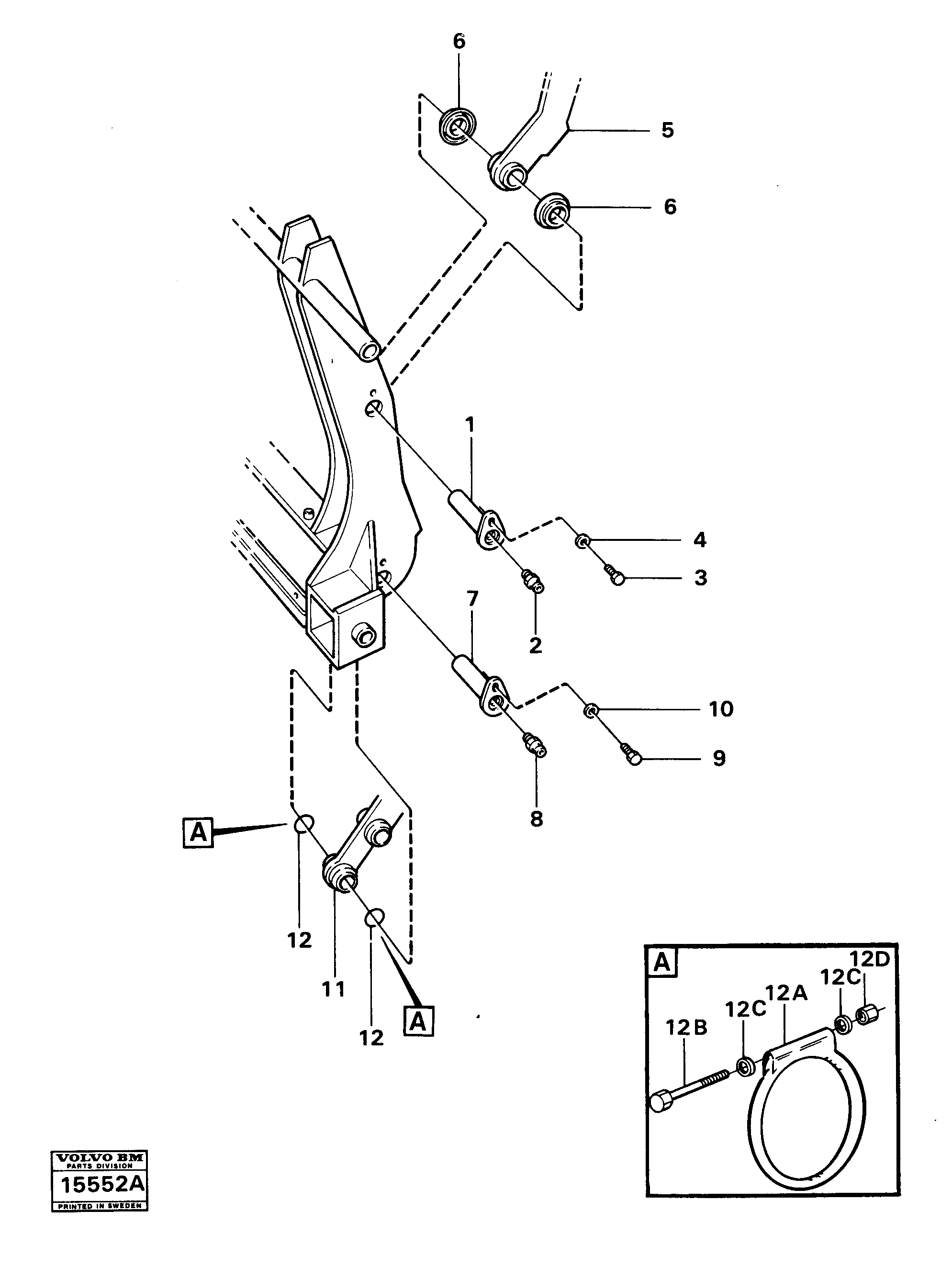 Схема запчастей Volvo L30 - 41199 Pins for attachment bracket L30 L30