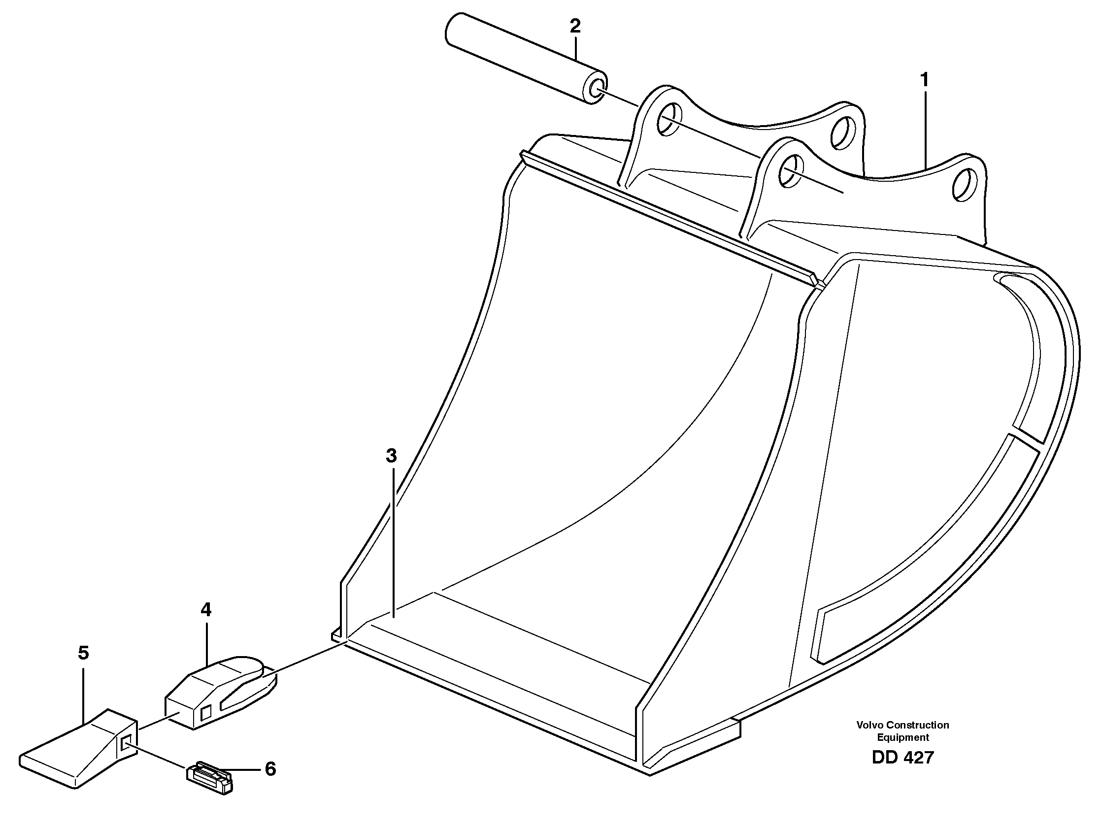 Схема запчастей Volvo L30 - 28671 Buckets for Quickfit, S6 Esco Super V ATTACHMENTS ATTACHMENTS BUCKETS