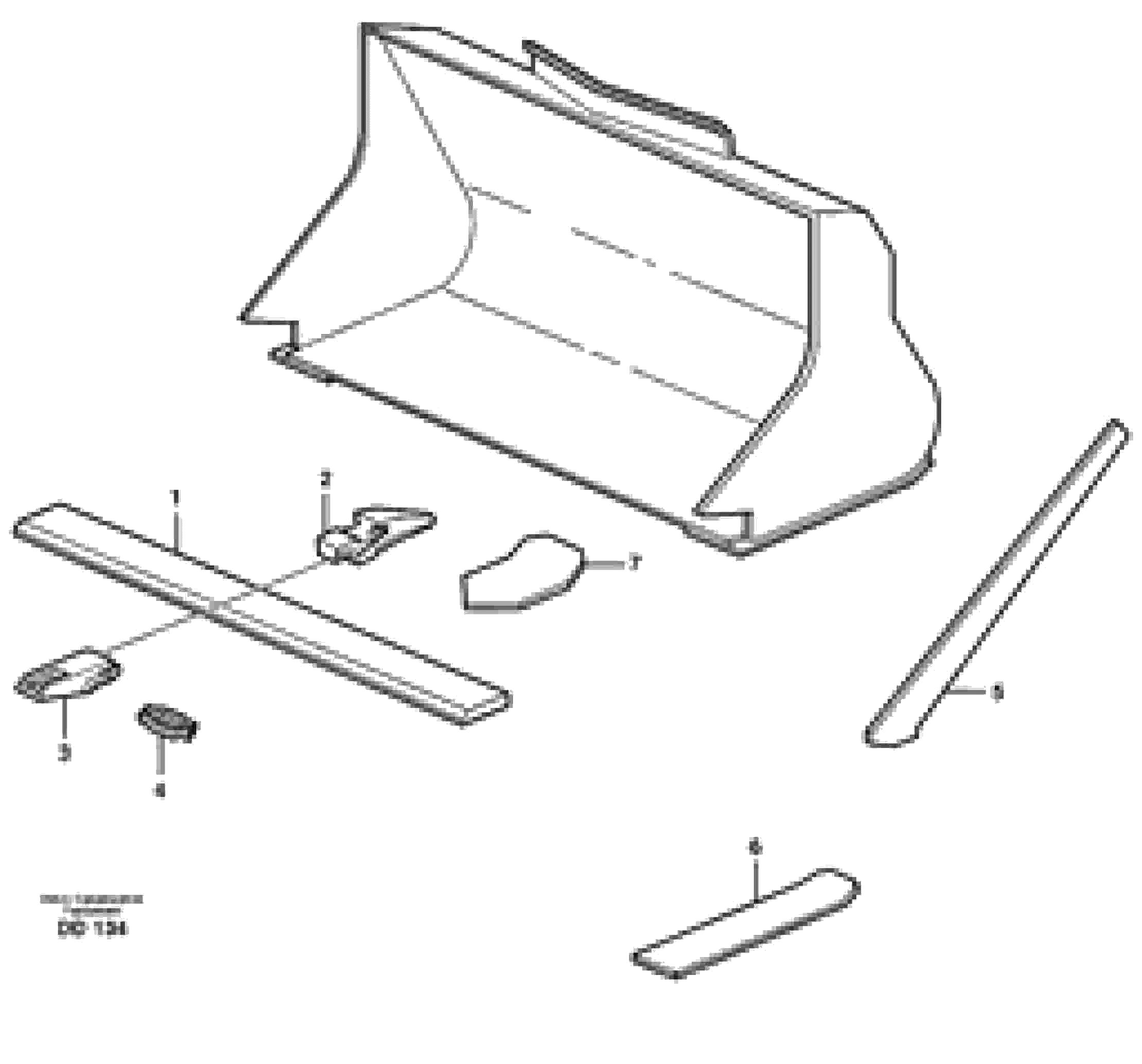 Схема запчастей Volvo L30 - 15288 Bucket, straight with teeth ATTACHMENTS ATTACHMENTS BUCKETS